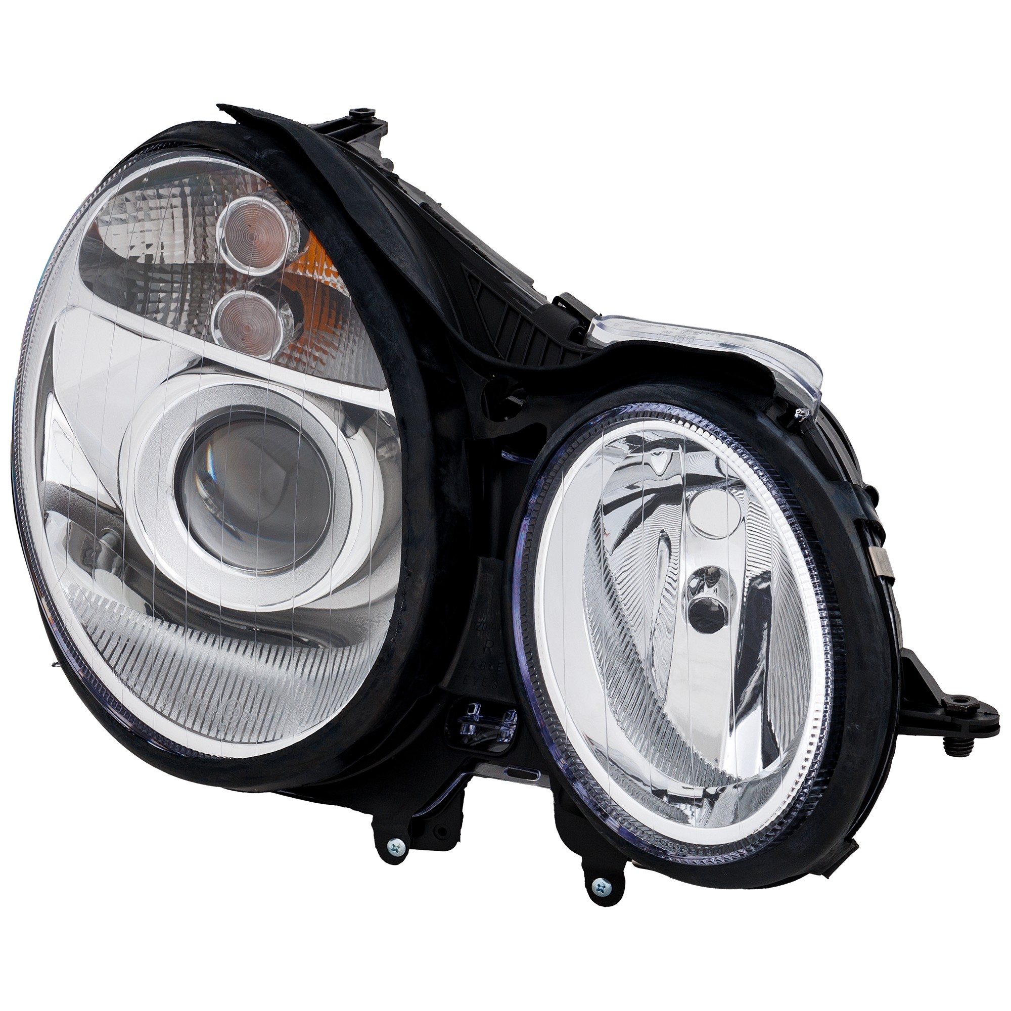 Headlight Assembly for Mercedes-Benz E-Class 2003-2006, Right (Passenger), Halogen, Sedan/Wagon, Replacement