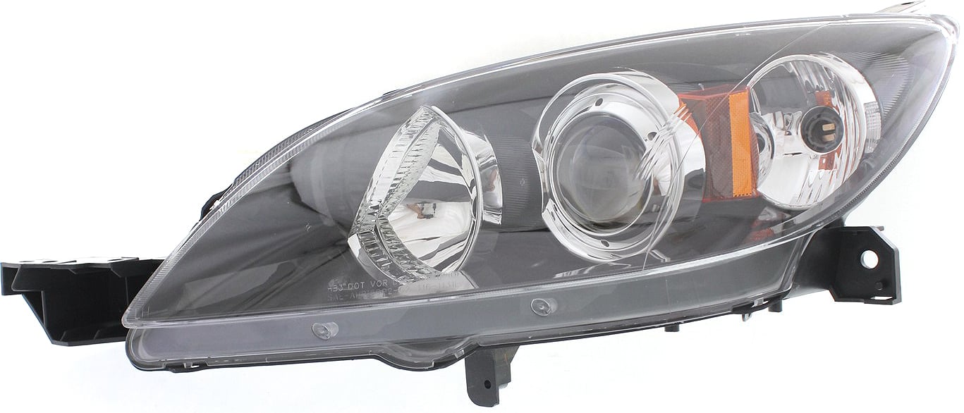 Headlight for Mazda 3 Hatchback, 2004-2009, Left (Driver) Side, Lens and Housing, Without High-Intensity Discharge Kit, Xenon, Replacement
