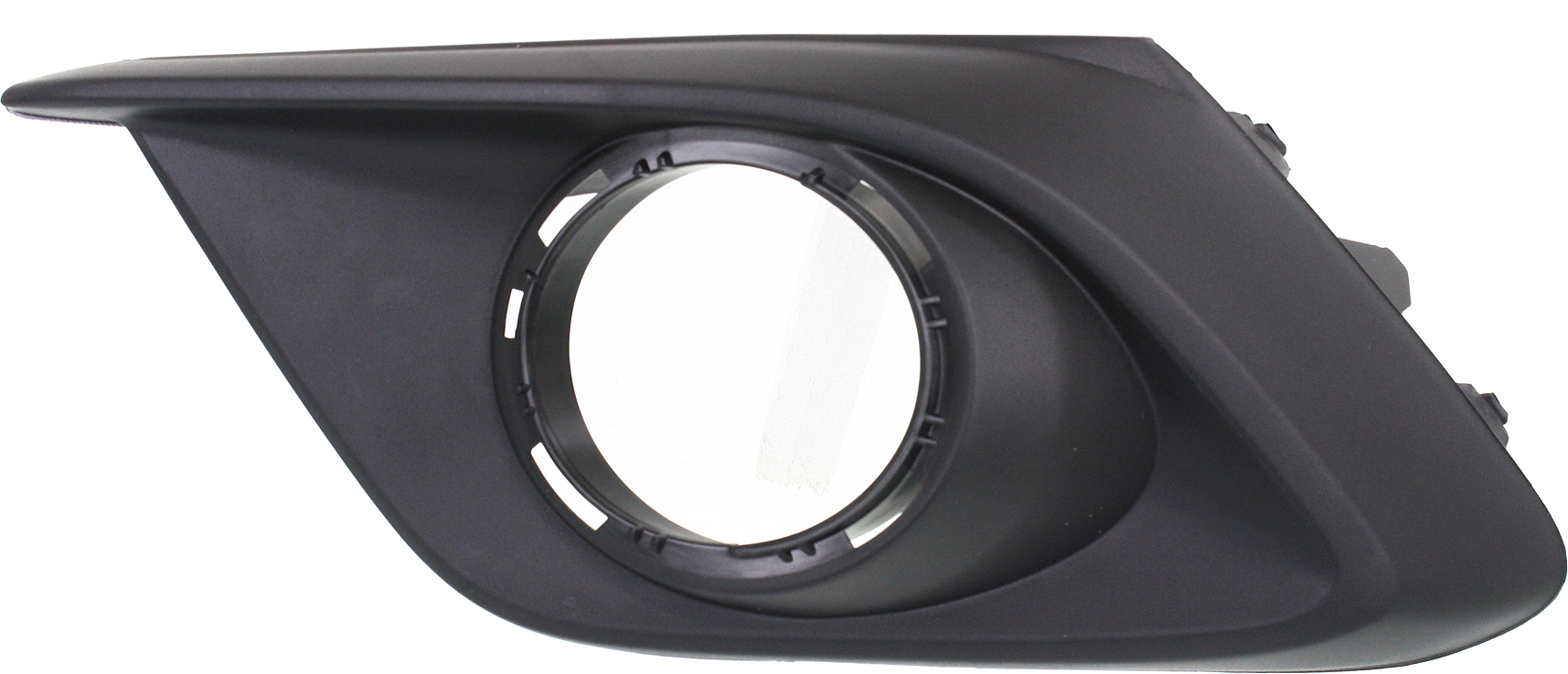 Front Fog Light Molding for 2014-2016 Mazda 3 Hatchback/Sedan, Matte Black with Chrome Trim Ring, Left (Driver) Side, Replacement