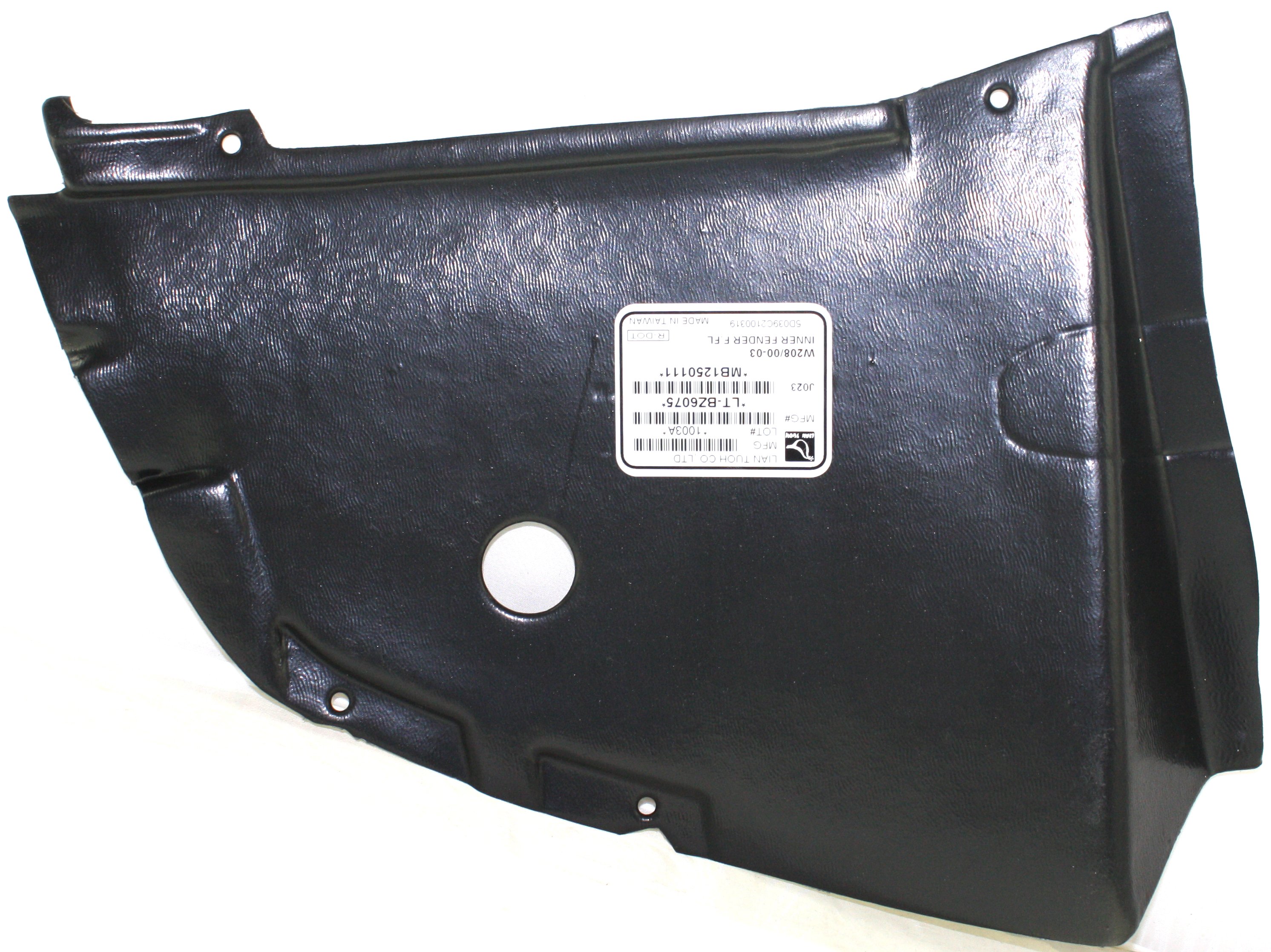 Front Fender Liner for Mercedes-Benz CLK-Class 2000-2003, Left (Driver) Front Section, (208) Chassis, Replacement