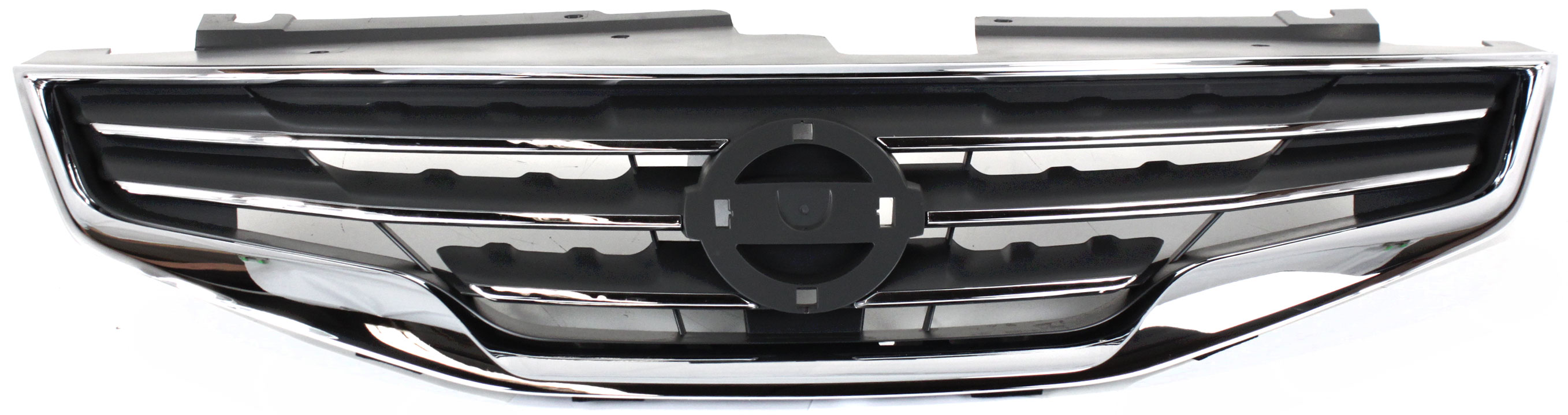Grille for Nissan Altima Sedan, 2010-2012, Chrome Shell with Black Insert, Replacement