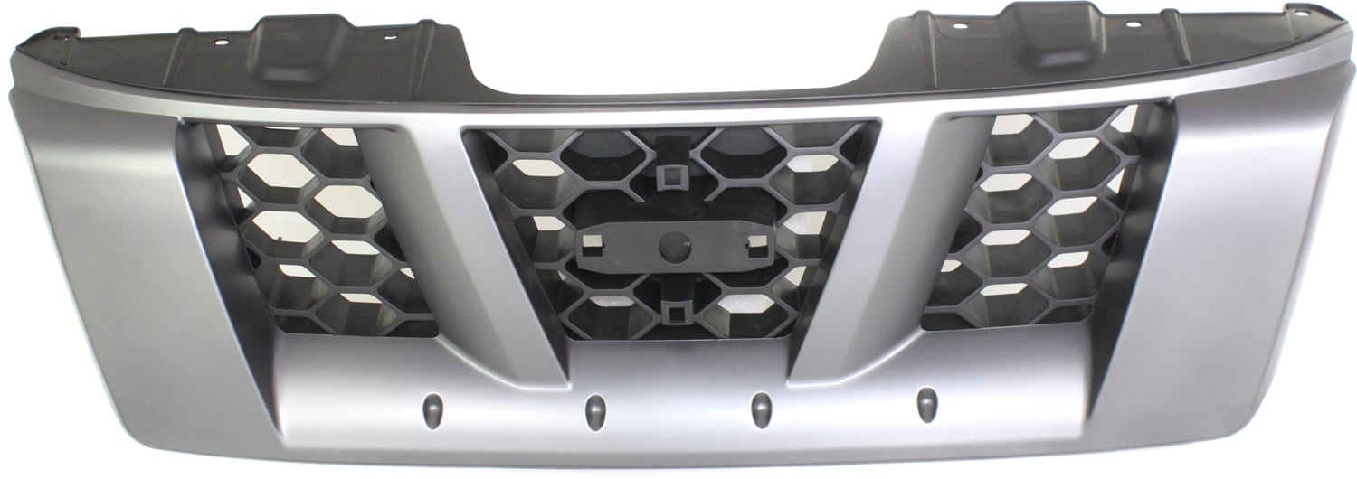 Grille for 2005-2008 Nissan XTERRA, Painted Silver Shell with Painted Gray Insert, Replacement
