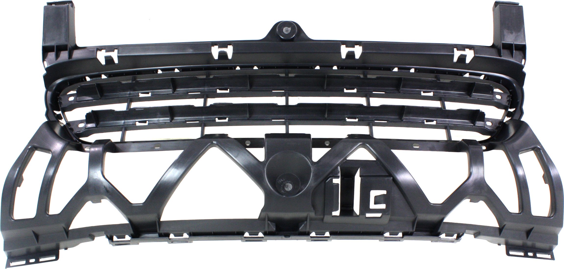 Front Bumper Grille for Porsche Cayenne Diesel/Gas, Center Position, 2011-2014, without Adaptive Cruise Control, Excludes GTS/Turbo/Turbo S Models, Replacement
