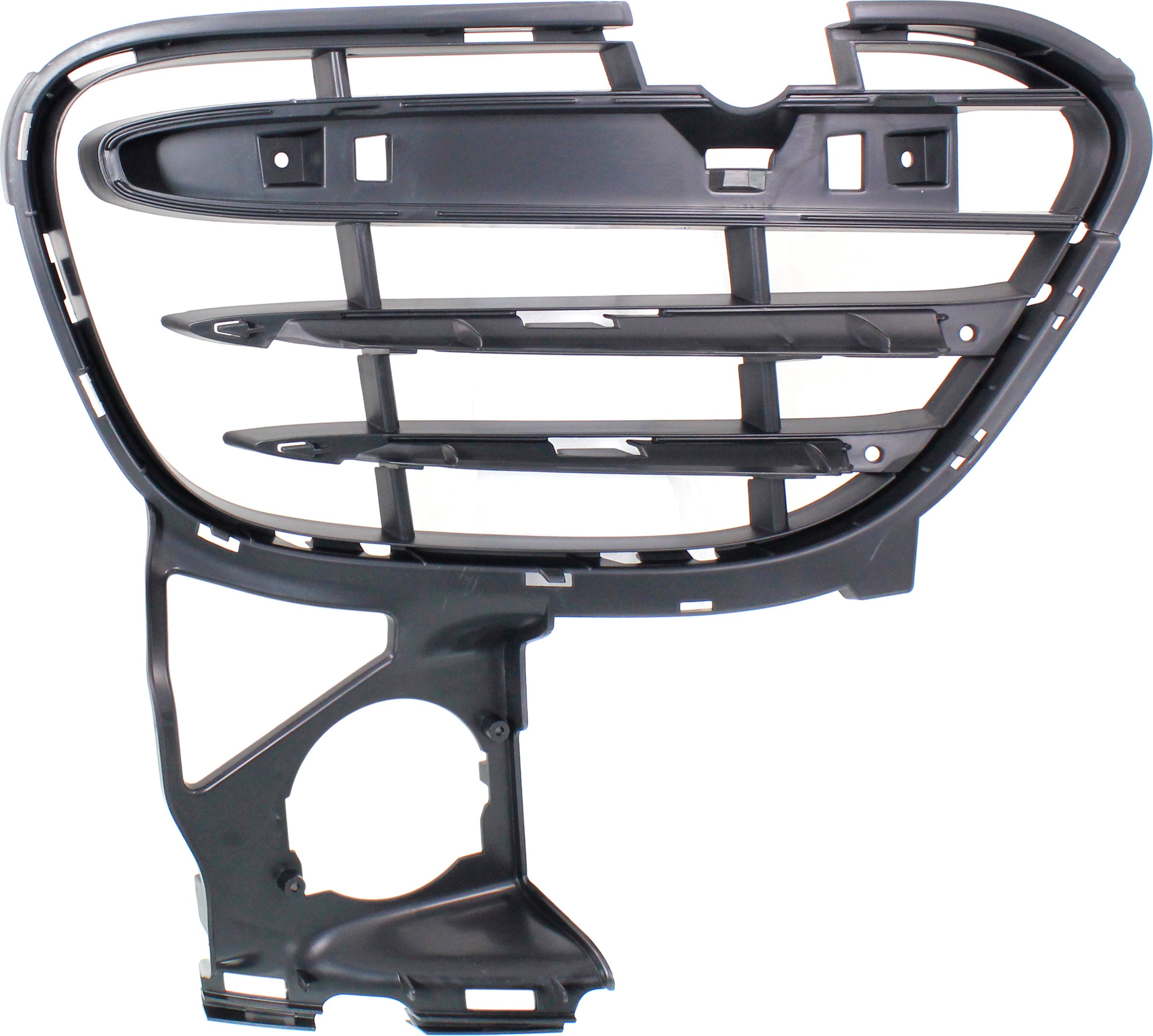 Front Bumper Grille for Porsche Cayenne, Right (Passenger) Side, Textured Black, 2011-2014, Compatible with GTS 2013-2014, Turbo, Turbo S Model, Replacement