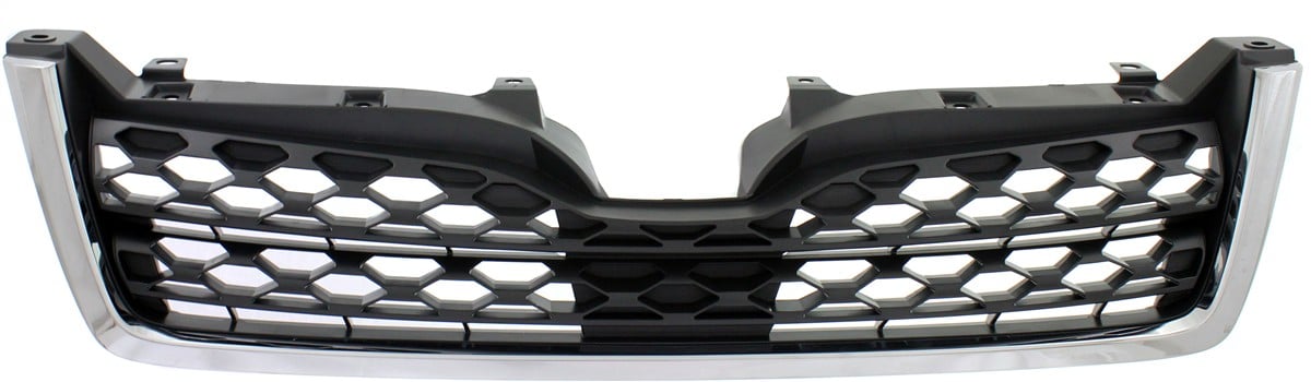 Radiator Grille for Subaru Forester 2014-2016, Textured Dark Gray Shell and Insert, with Chrome Molding, 2.5L Engine, Type 1, Replacement