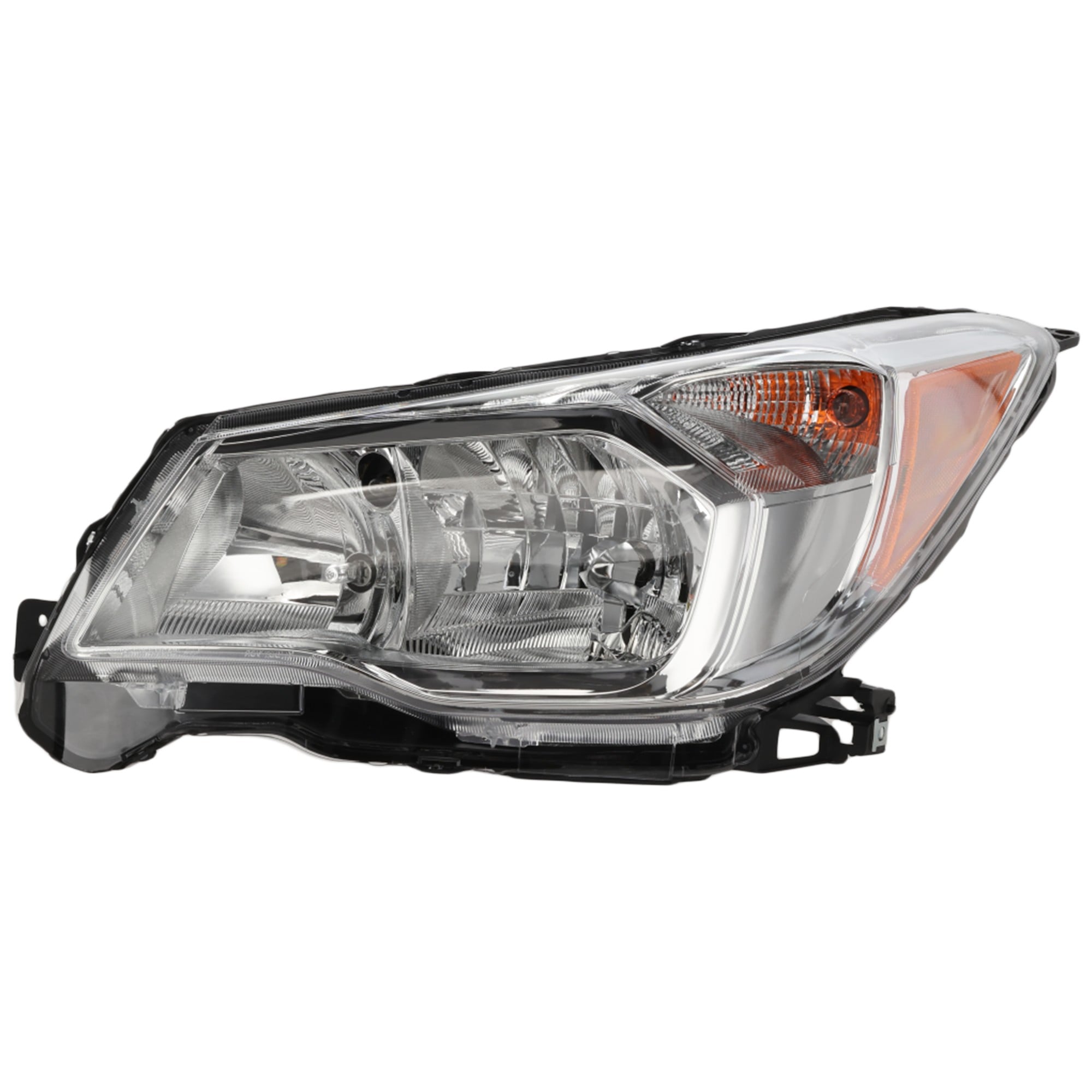 Headlight Assembly for Subaru Forester 2014-2016, Left (Driver) Side, Chrome Bezel, Halogen, 2.5L Engine, Replacement