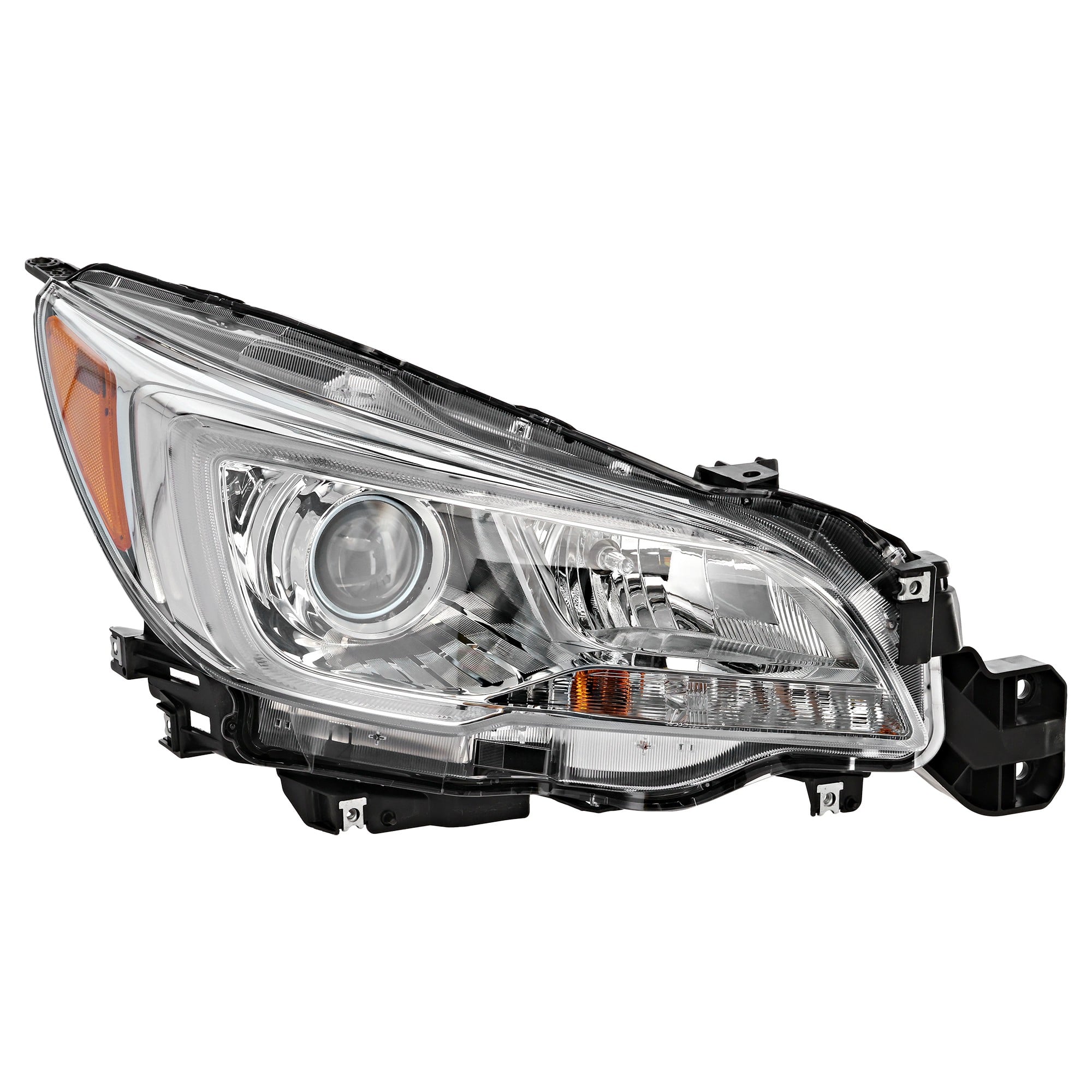 Headlight Assembly for Subaru Legacy/Outback 2015-2017, Right (Passenger), Halogen Light, Chrome Interior, Replacement