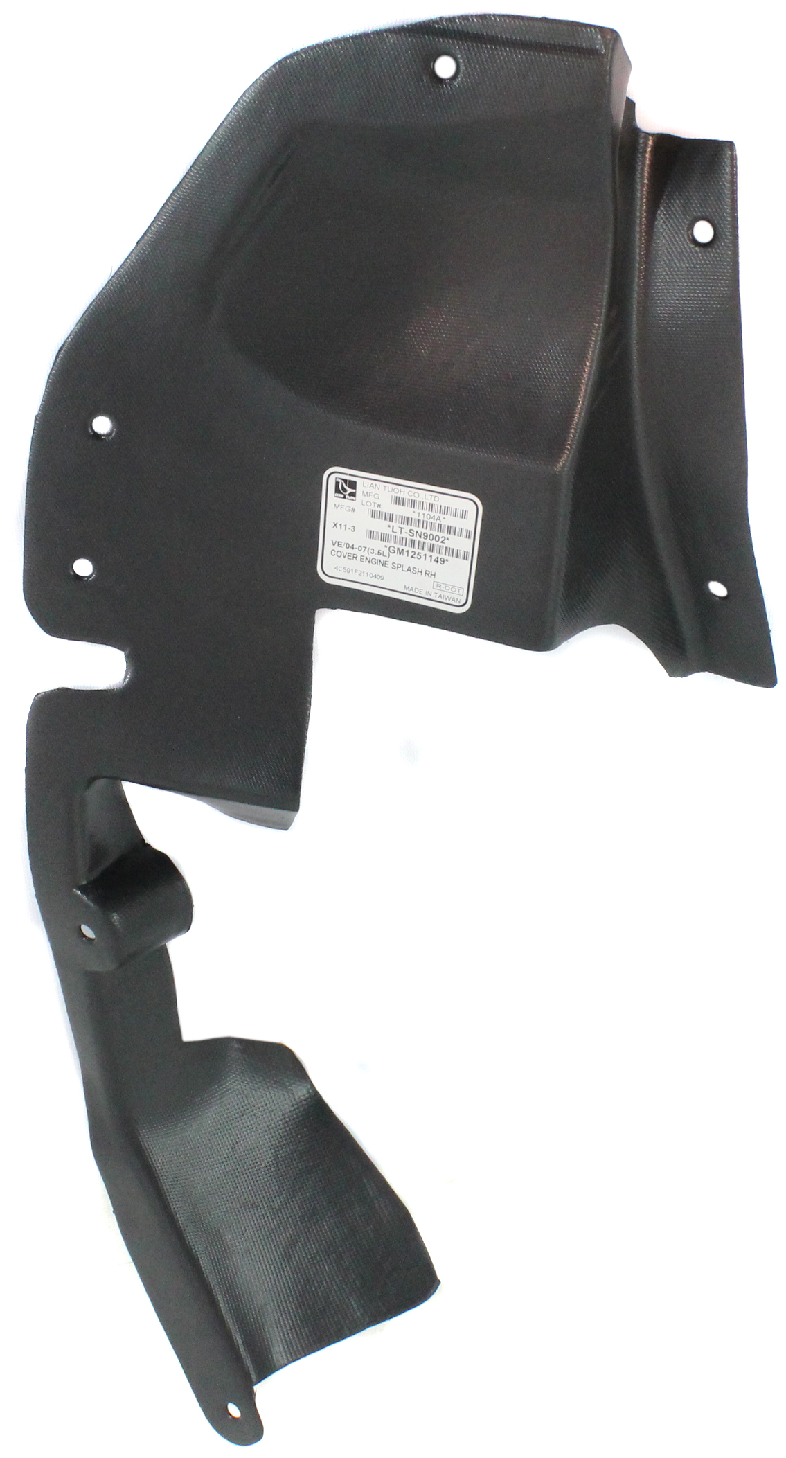 Engine Splash Shield for Saturn VUE, Right (Passenger) Under Cover, for 2004-2007, 3.5L Engine, Replacement