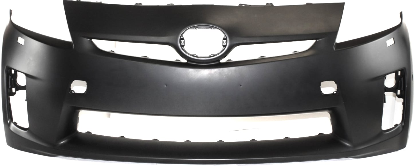 Front Bumper Cover for Toyota Prius 2010-2011, Primed (Ready to Paint), with LED Headlights, Pre-Collision System, Replacement (CAPA Certified)