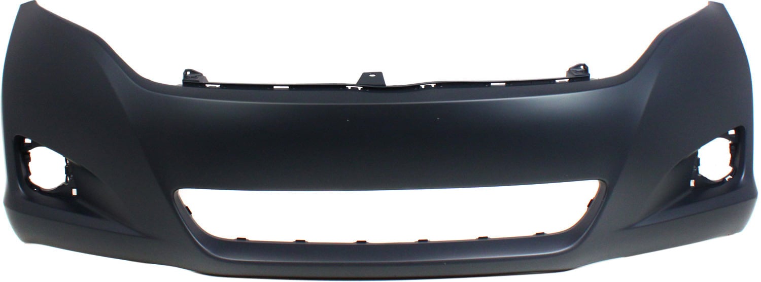 Front Bumper Cover for Toyota Venza, Model Years 2009-2016, Primed (Ready to Paint), Without Parking Aid Sensor Holes, Compatible with 2014-2016 Models Without HID Headlights, Replacement