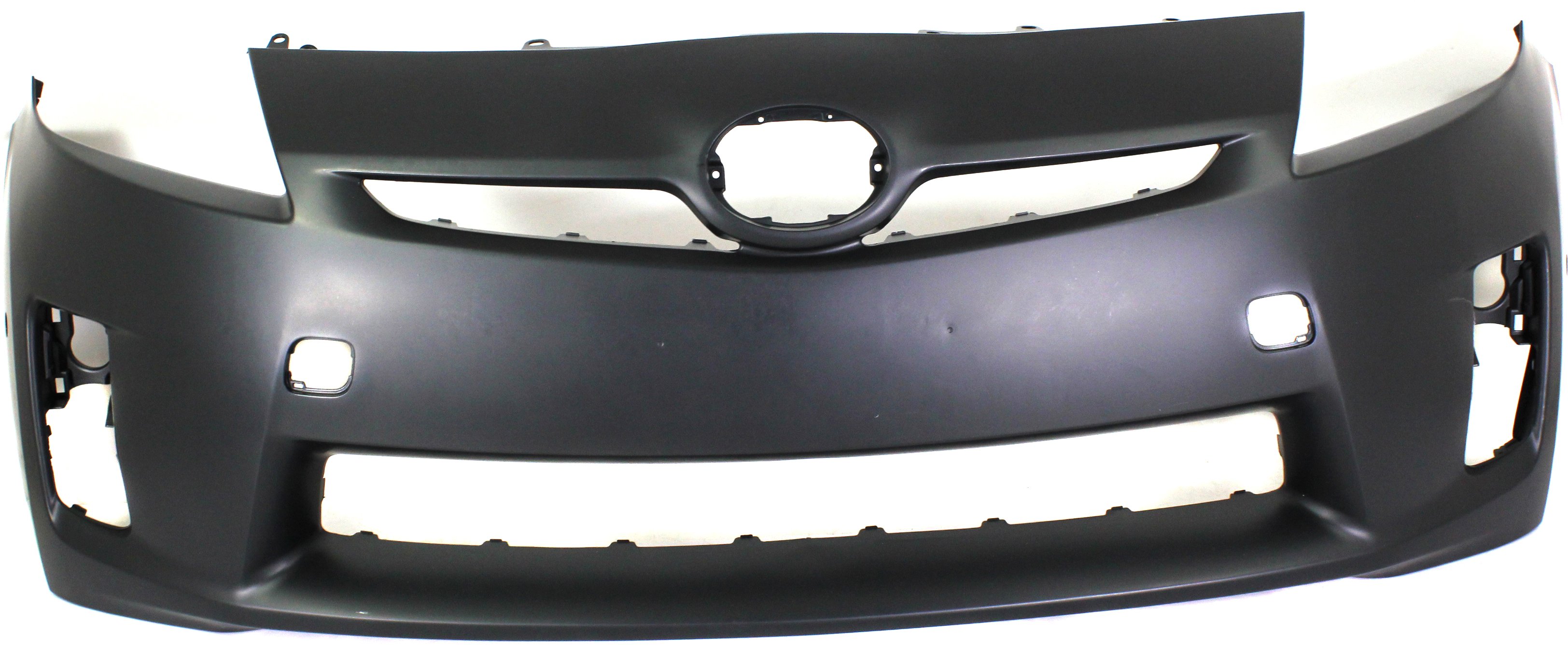 Front Bumper Cover for 2010-2011 Toyota Prius, Primed (Ready to Paint), with Halogen Headlight Holes, Pre-Collision System and Parking Aid Sensor Holes, Replacement