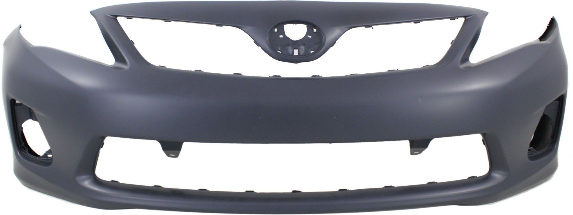 Front Bumper Cover for Toyota Corolla 2011-2013, Primed (Ready to Paint), Suitable for Base, CE, L, LE Models, North America Built Vehicle, w/o Spoiler Holes, Replacement