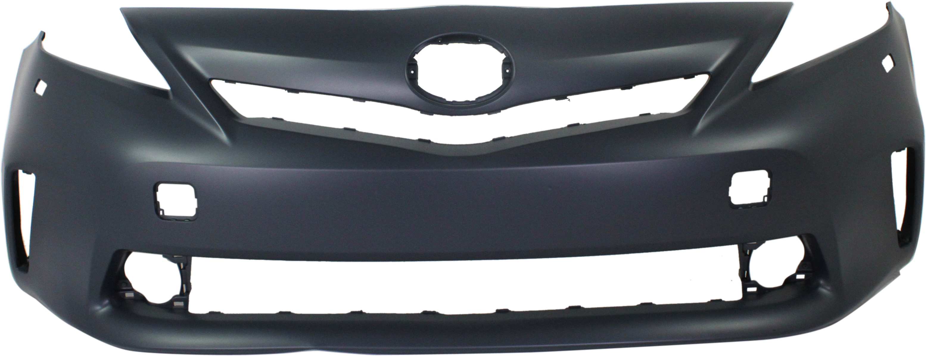 Front Bumper Cover for Toyota Prius V 2012-2014, Primed (Ready to Paint), with Halogen Headlights & Pre-Collision System, Replacement (CAPA Certified)