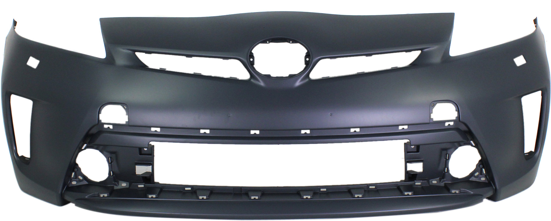 Front Bumper Cover for Toyota Prius/Prius Plug-In 2012-2015, Primed (Ready to Paint), with Headlight Holes, Suitable for Plug-In Models with LED Headlights, Replacement