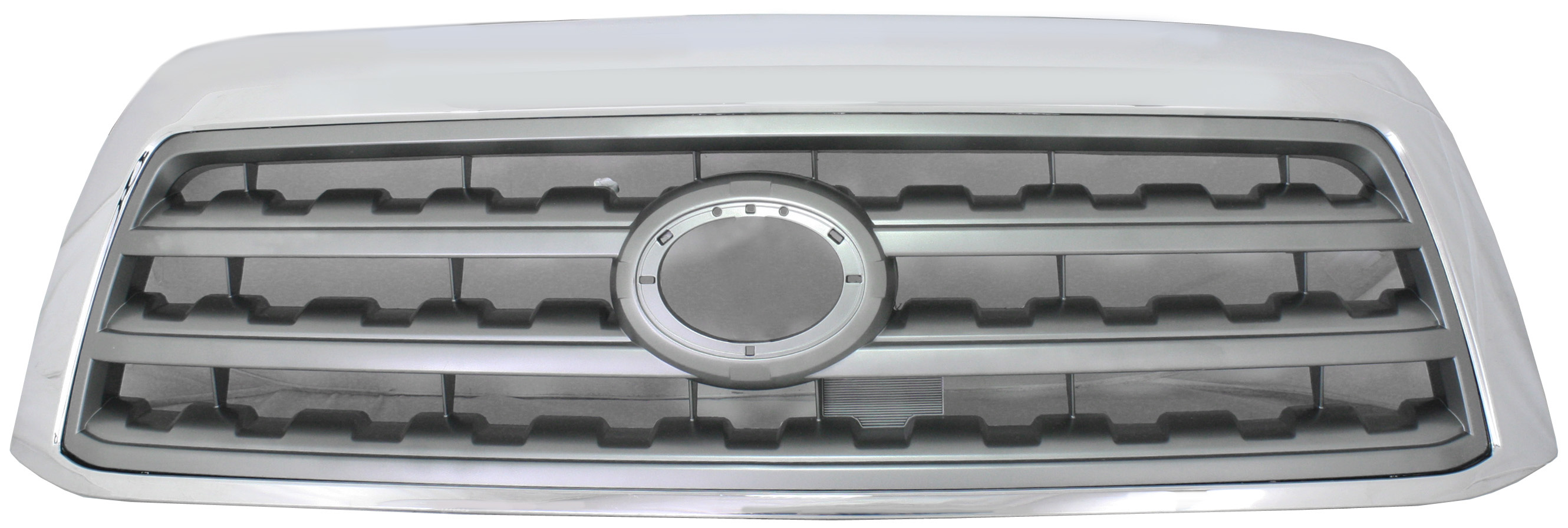 Chrome Shell Grille with Silver Insert for 2008-2017 Toyota Sequoia, Excluding SR5 Model, Replacement