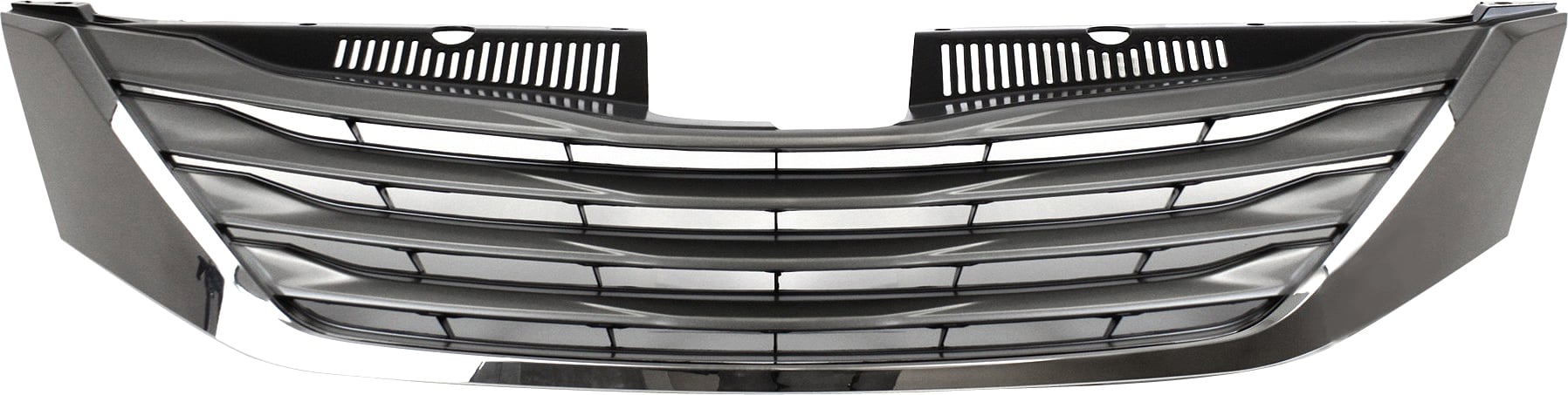 Grille for Toyota Sienna 2011-2014, Chrome Shell with Black Insert, without Radar Cruise Control, for Base 8-Seater or XLE without Premium Package, Replacement
