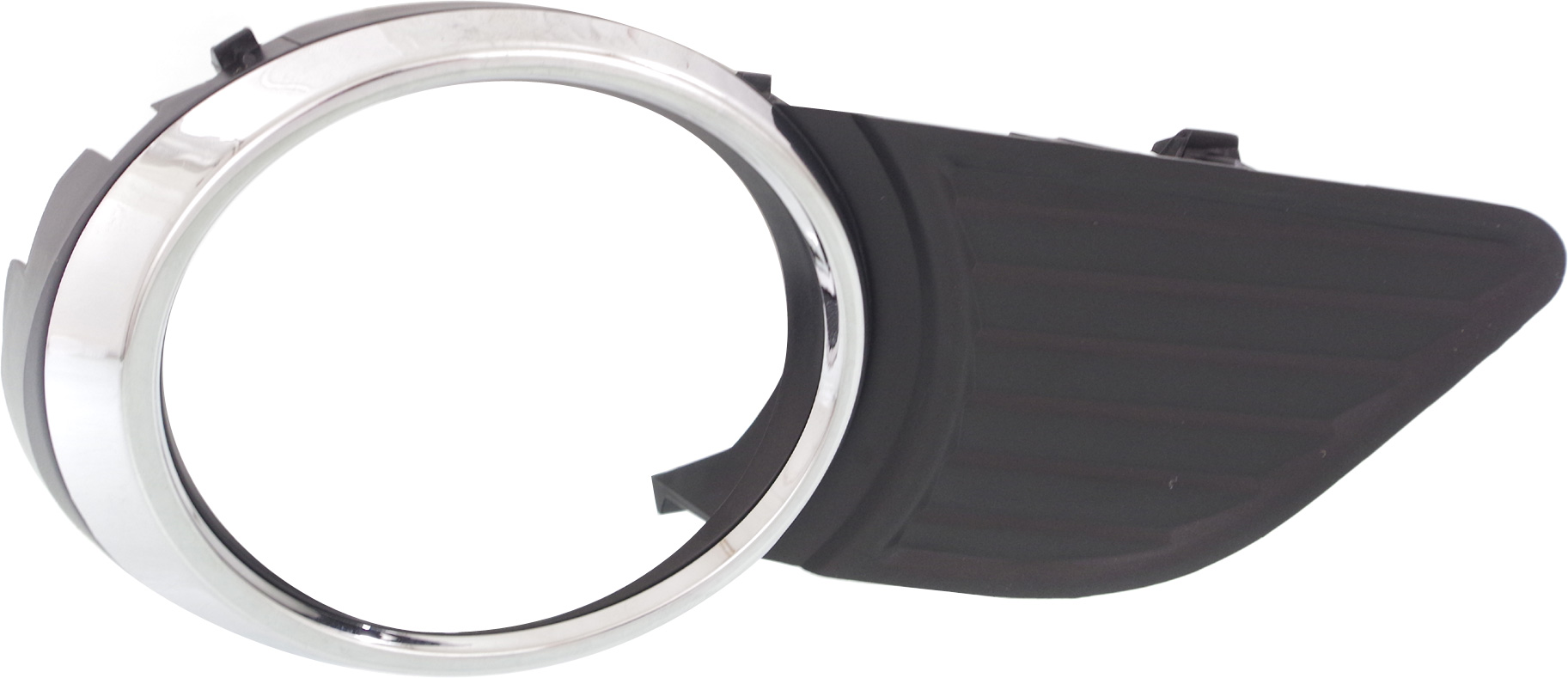 Front Fog Light Molding for Toyota Sienna 2011-2017, Right (Passenger), Black with Chrome Trim, with Parking Distance Control Sensor Holes, Replacement