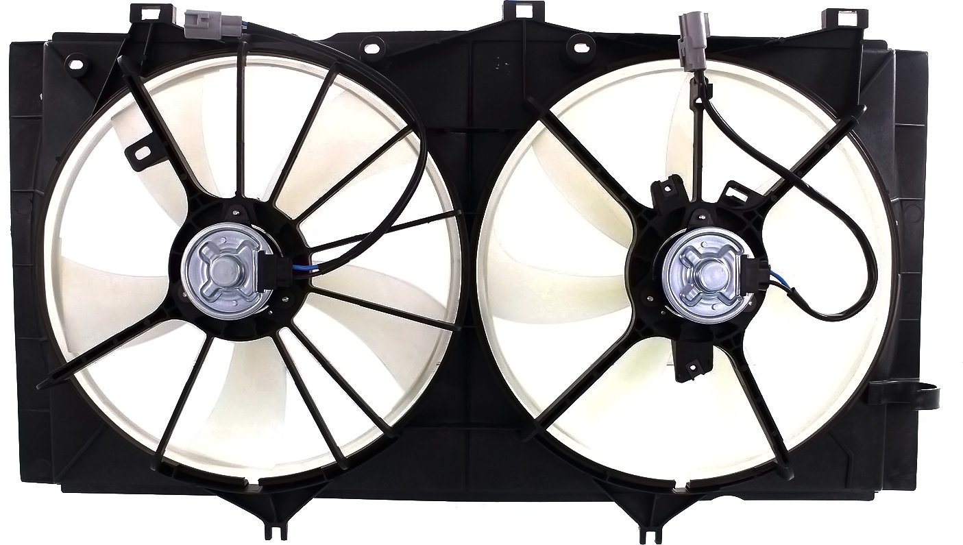 Radiator Fan Assembly for 2010-2011 Toyota Camry and 2009-2016 Venza, Dual Fan, 2.5L/2.7L Engine, Without Towing Package, Automatic Transmission, Replacement