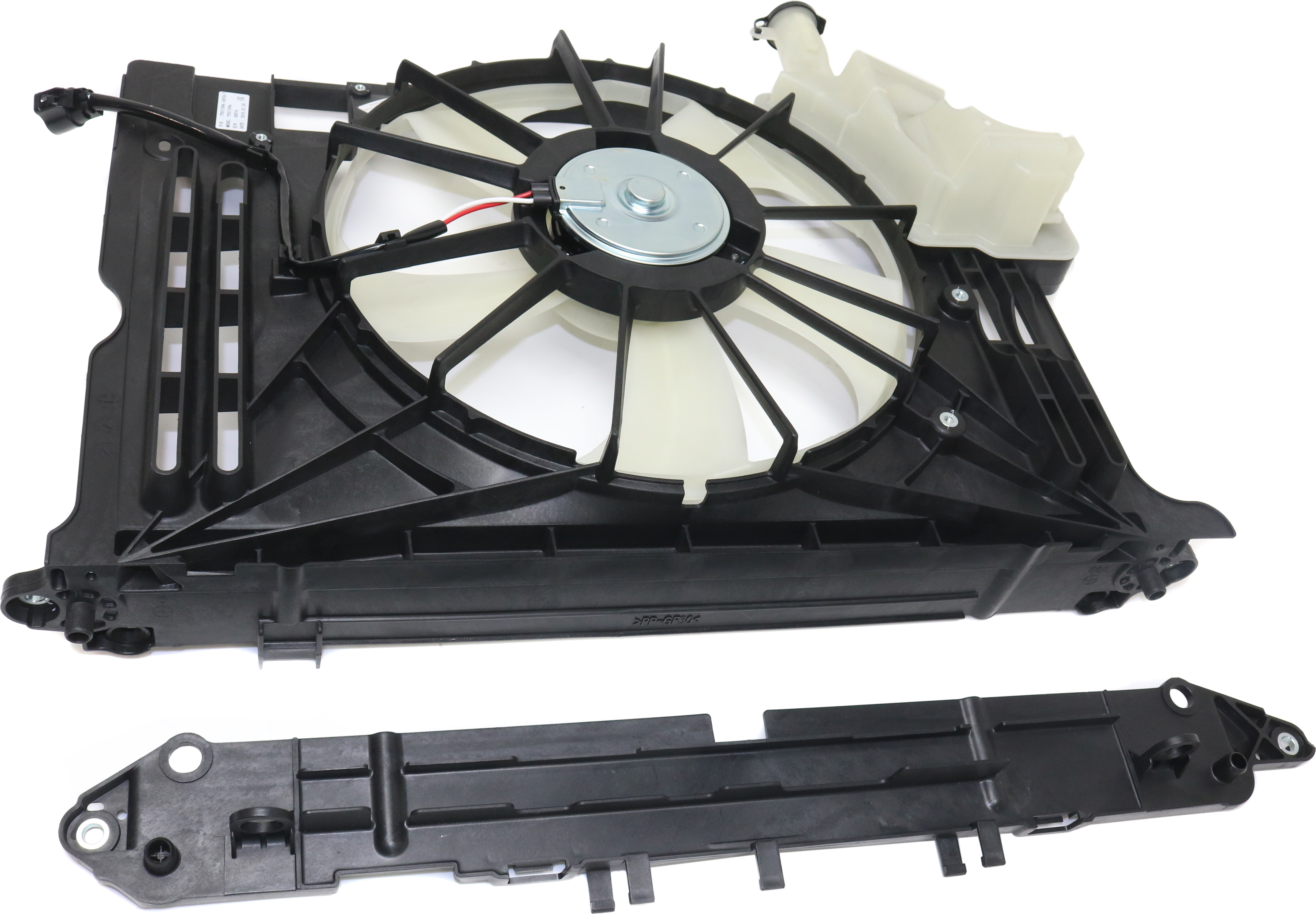 Radiator Fan Assembly for Toyota Corolla 2014-2019, Includes Coolant Tank and Upper Panel, Replacement
