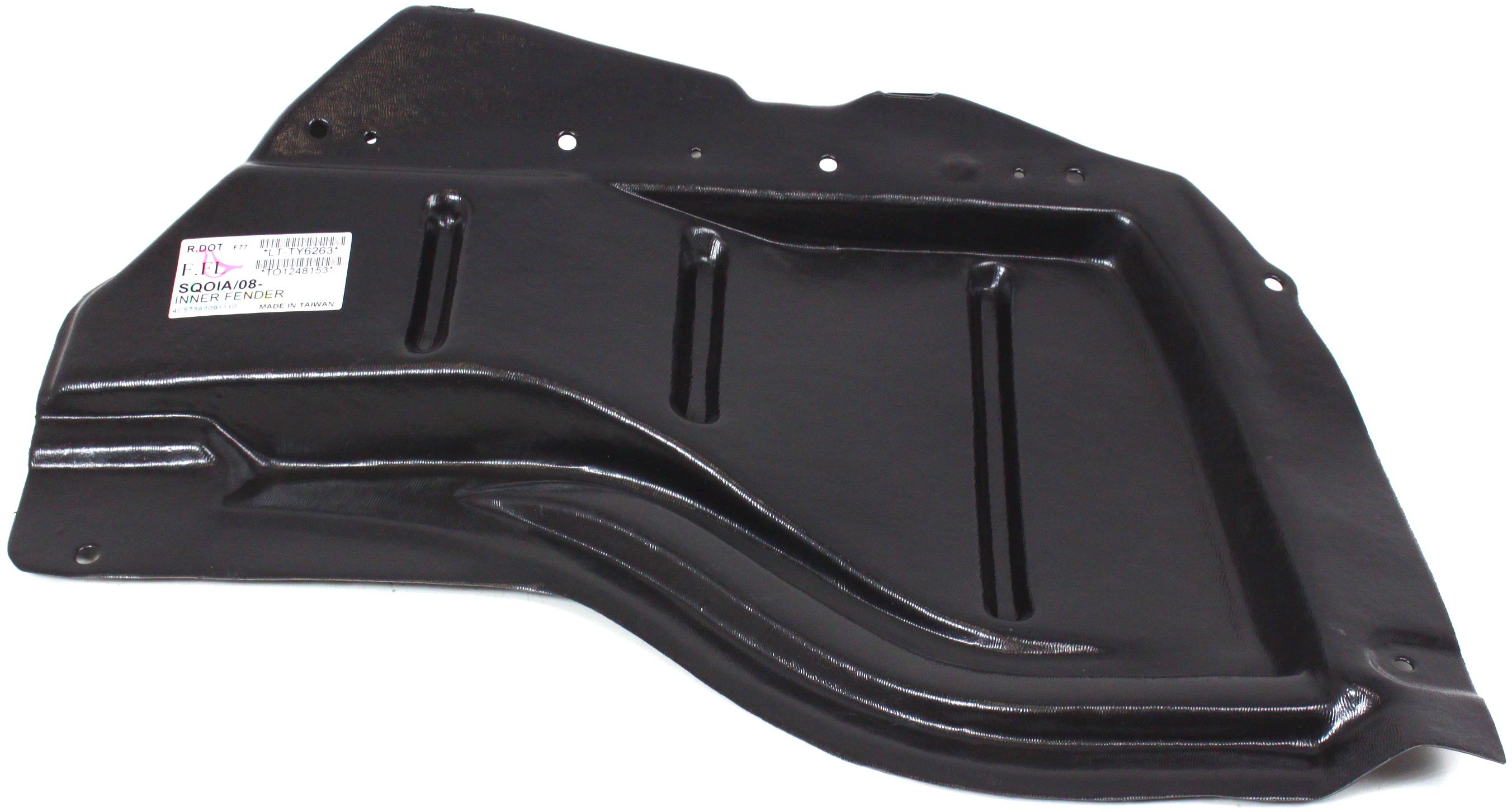 Front Fender Liner for Toyota Sequoia 2008-2022, Left (Driver) Side Extension, Front Section, Vacuum Form Plastic, Replacement