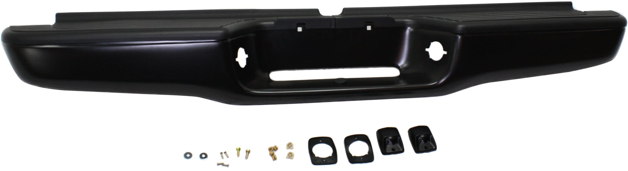 Step Bumper Face Bar and Pad for Toyota Tacoma 1995-2004, Painted Black, with Pad Provision, without Mounting Bracket, Fleetside, Replacement