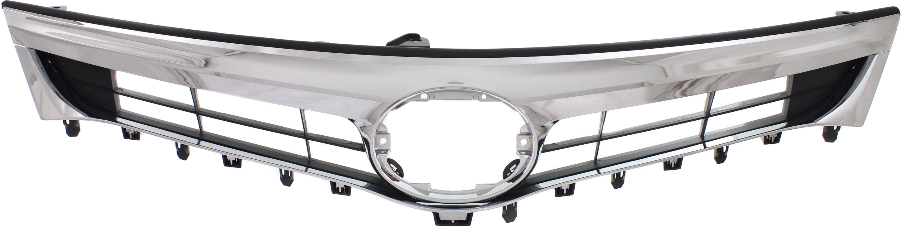 Chrome Shell/Painted Black Insert Grille for Toyota Avalon 2013-2015, Excludes Hybrid Model, Without Pre-Collision System, Replacement (CAPA Certified)