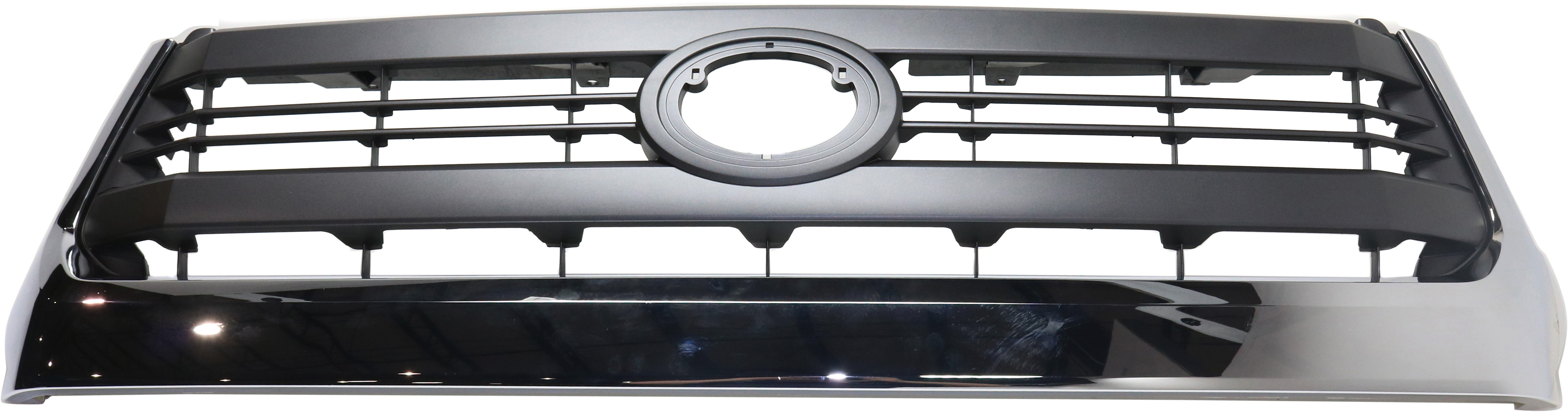 Grille for 2014-2015 Tundra, Painted Gray Shell and Insert with Chrome Molding, Emblem Provision, for Toyota SR5 Model, Replacement