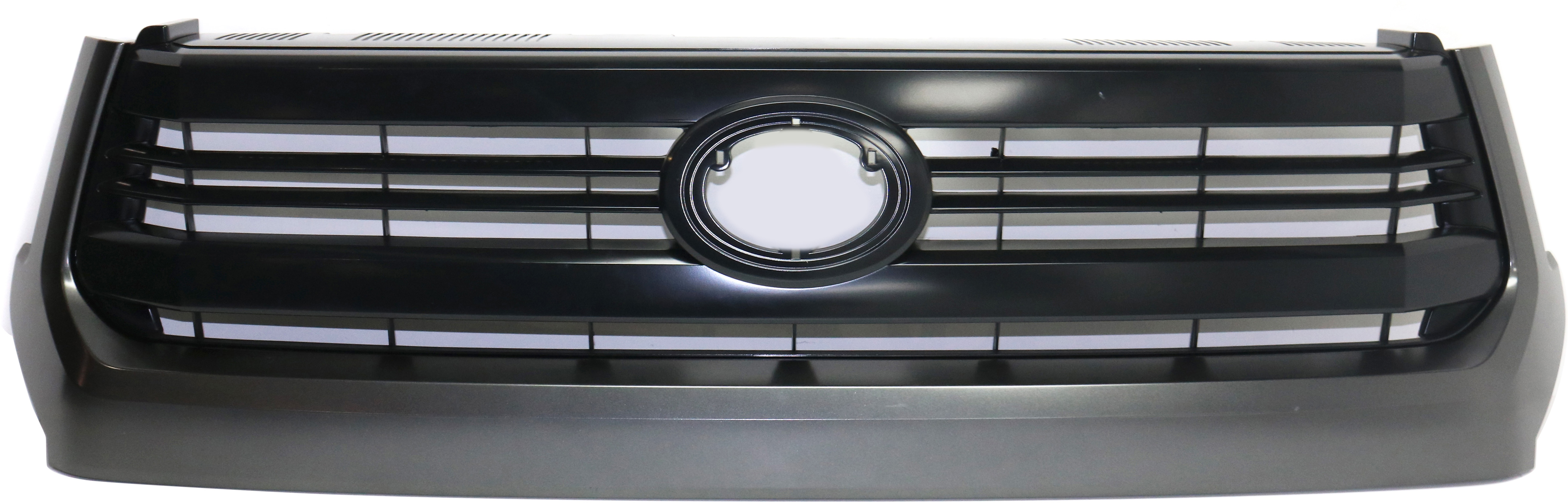 Grille for 2014-2017 Tundra, Painted Black Shell and Insert with Gray Molding, Includes Front Emblem for SR Model, Replacement