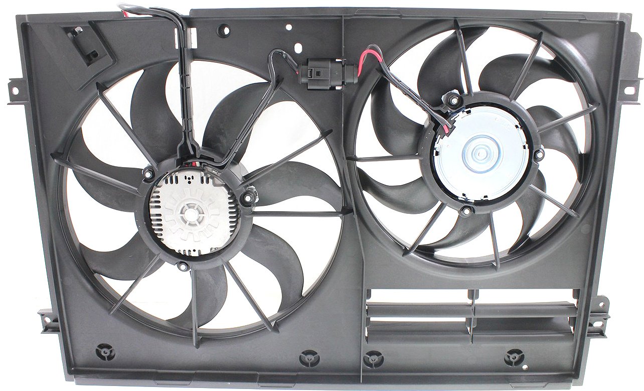 Radiator Fan Assembly for Volkswagen Jetta 2011-2017, Dual Fan, 2.0 Liter Engine, Gasoline, Sedan, Replacement