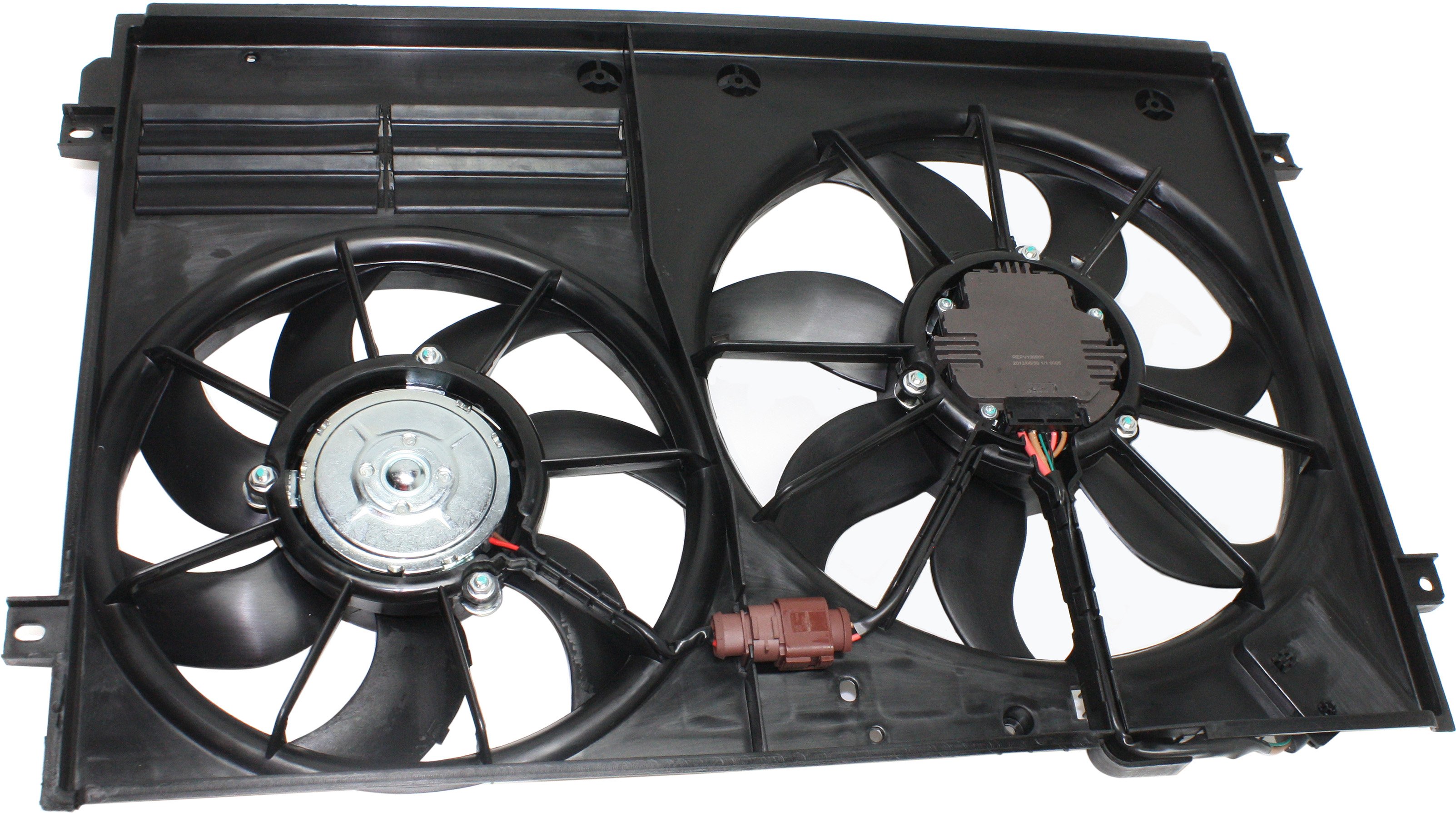 Radiator Fan Assembly for Volkswagen Jetta 2005-2016, Dual Fan, with Louver Type, Replacement