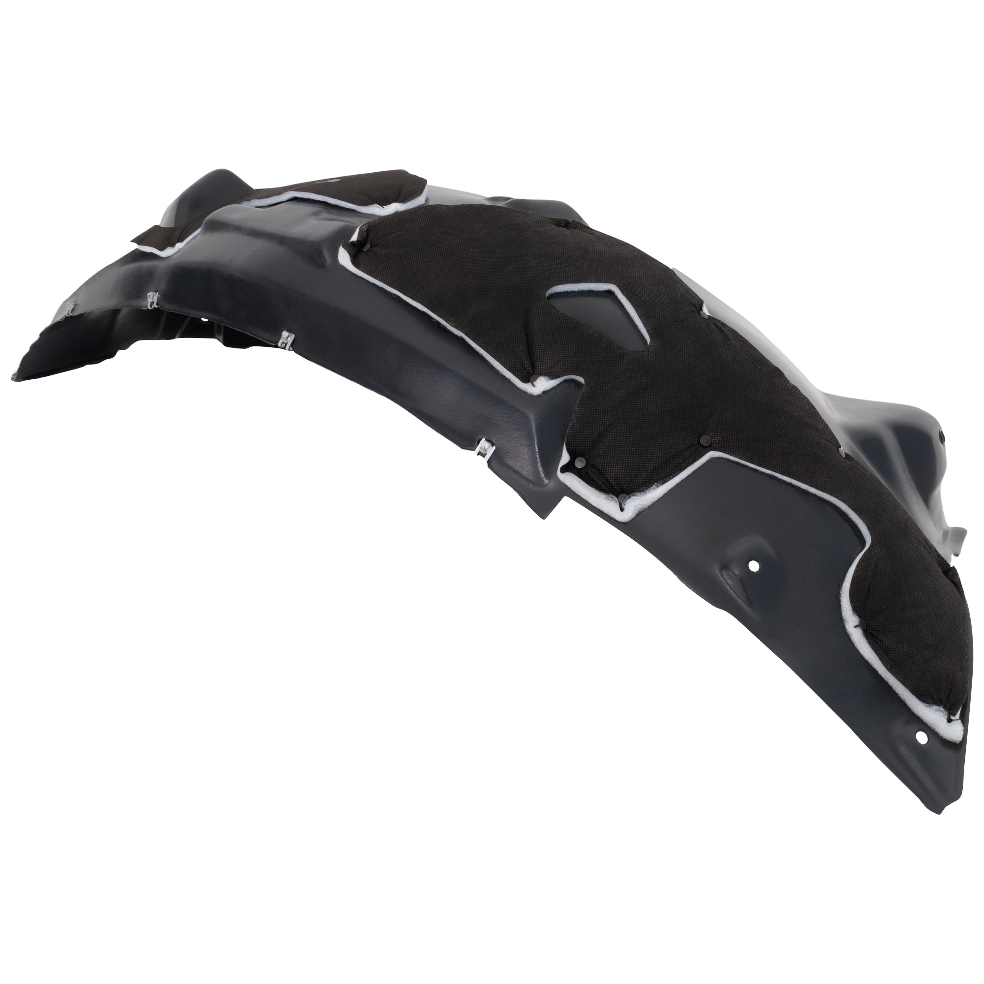 Front Fender Liner for Ford F-150 2021-2023, Right (Passenger), Plastic Vacuum Form with Rubber and Aluminum Pad, for Lariat/Limited/King Ranch/Platinum/Tremor/(3.0L Eng., XL/XLT Models), Crew/Extended Cab, Replacement