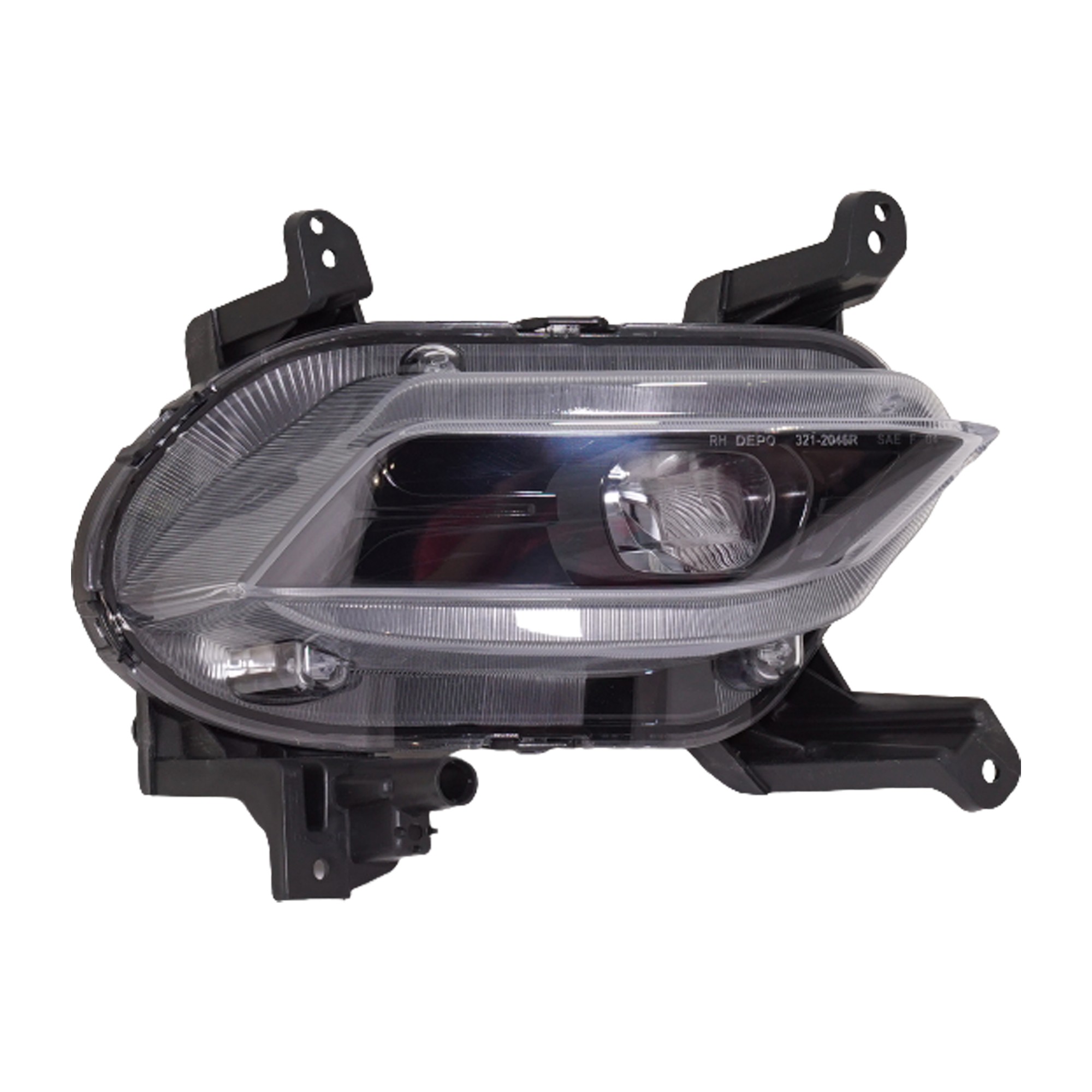 Front Fog Light Assembly for Hyundai Santa Fe 2019-2020, Right (Passenger), LED, Replacement (CAPA Certified)