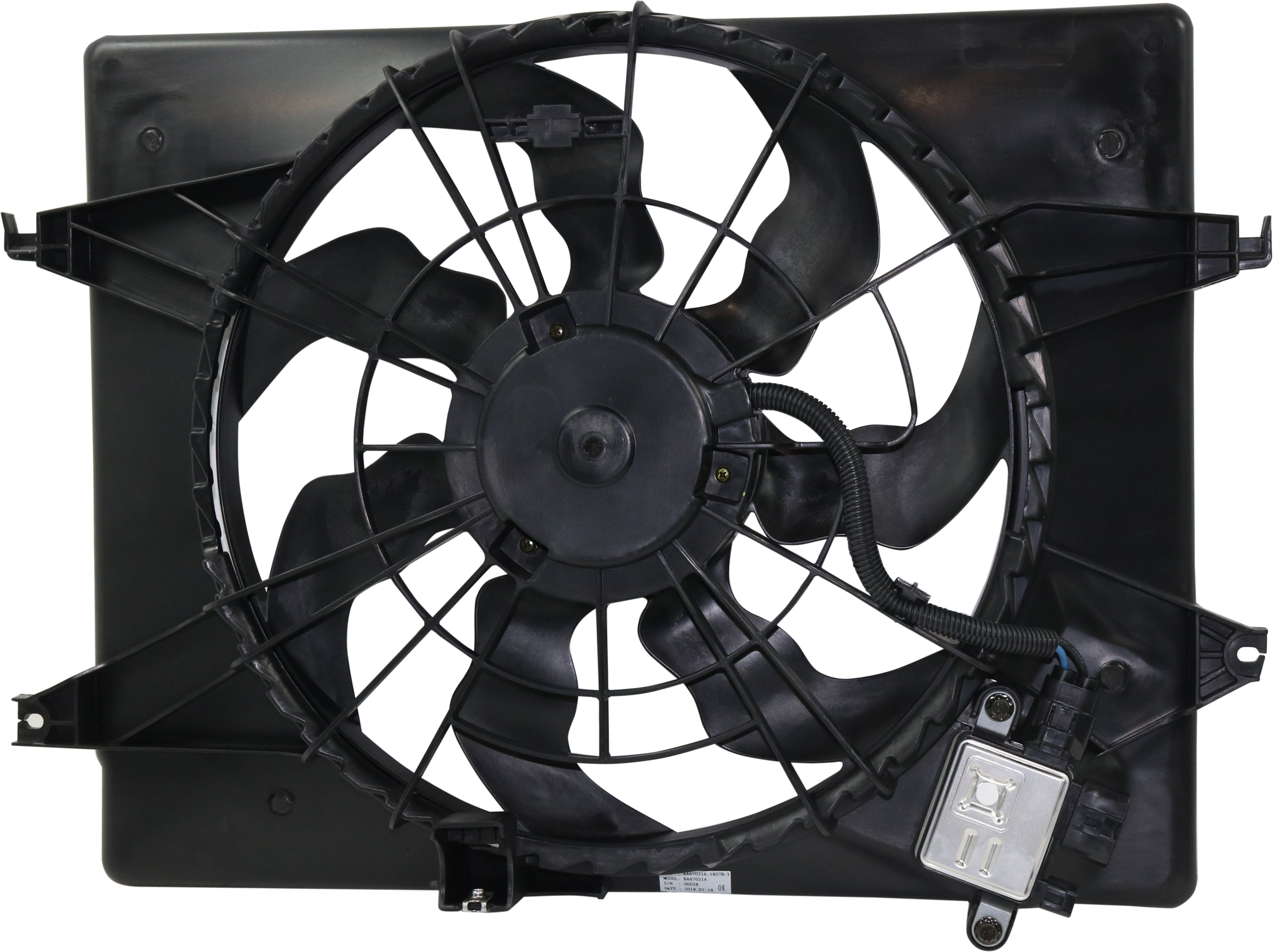 Radiator Fan Assembly for Hyundai Sonata 2011-2015, 2.4L, Auto Trans, Non-Hybrid Model (2011-2012), Hybrid Model (2013-2015), with Control Module, Replacement