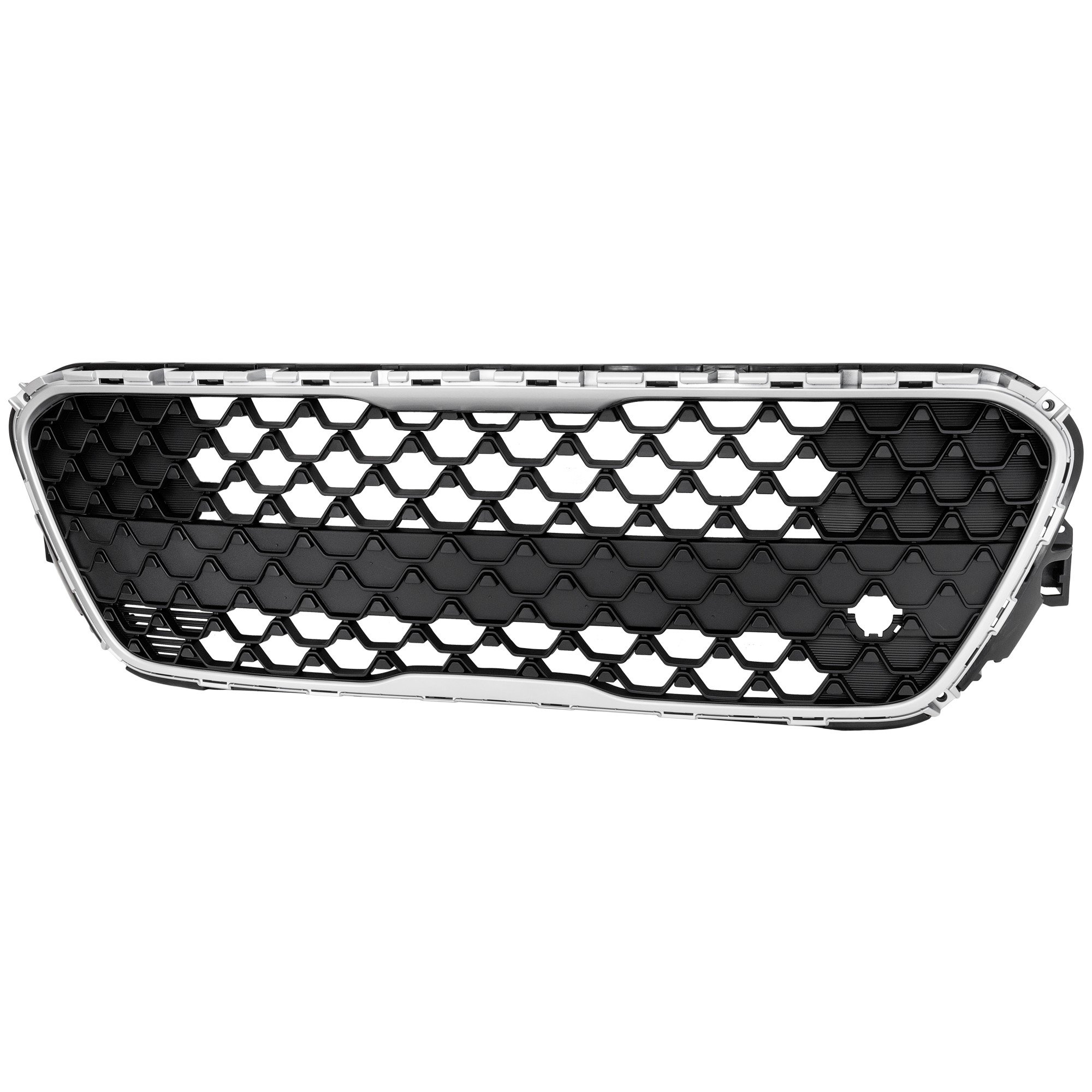 Front Bumper Grille for Kia Soul 2020-2022, Chrome Shell with Gray Insert, LX/S Models, Replacement