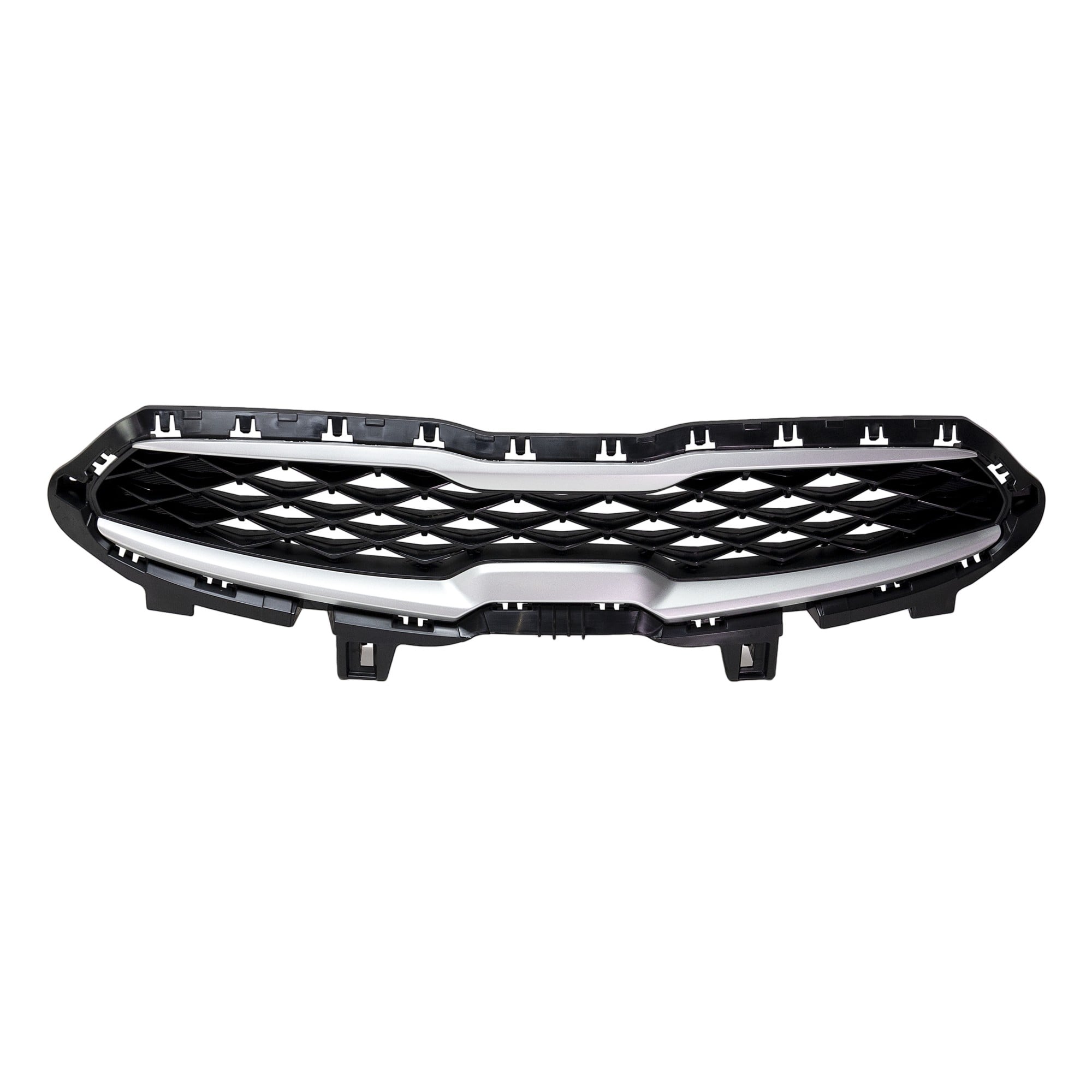 Grille for Kia Forte 2019-2021, EX/S Model, Chrome Shell with Painted Black Insert, Replacement