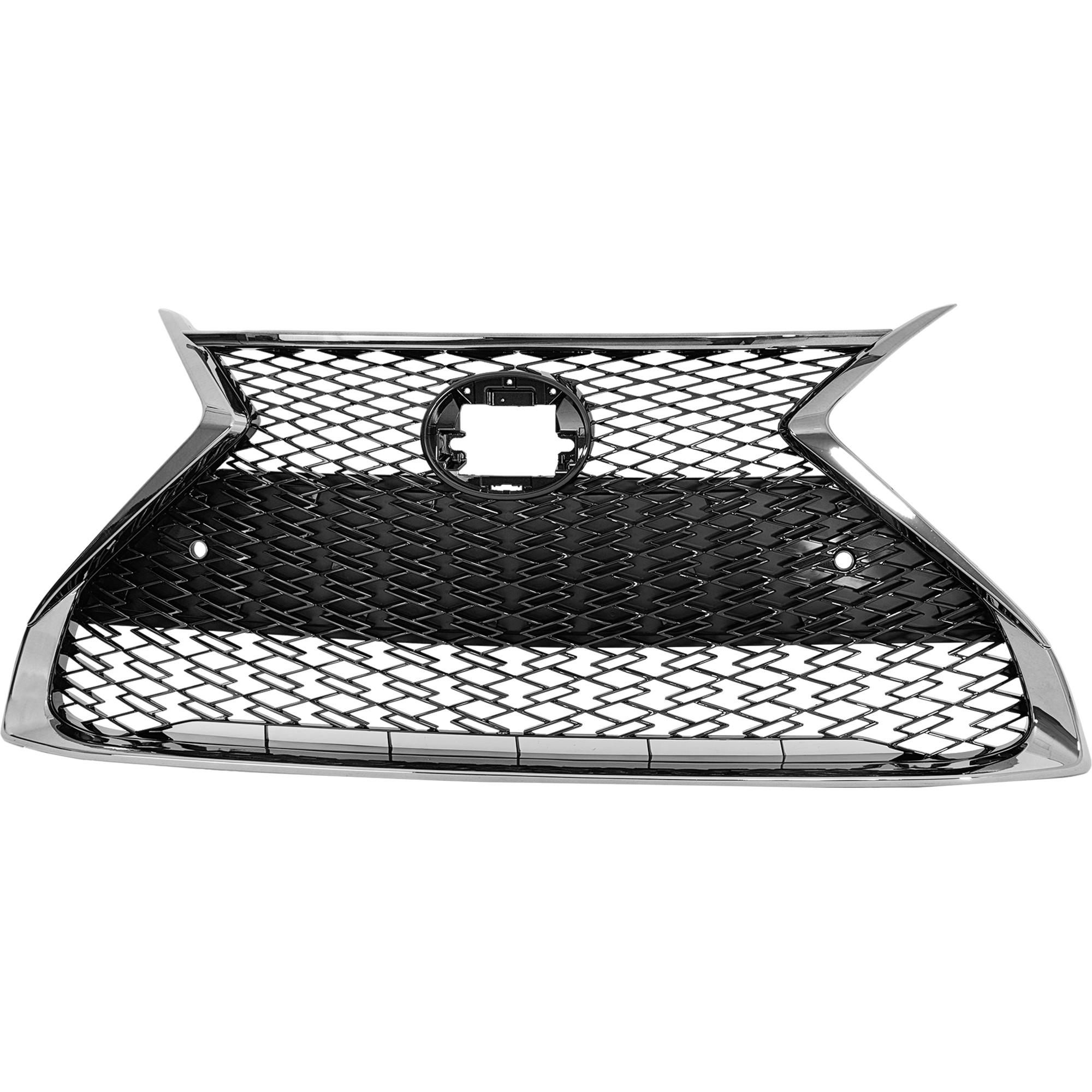 Chrome Molding Grille with Bright Dark Gray Insert for Lexus ES250/ES350 2019-2022, Compatible with F Sport Package and Park Distance Control Sensor, Replacement, Suitable for Japan/North America Built Vehicles.