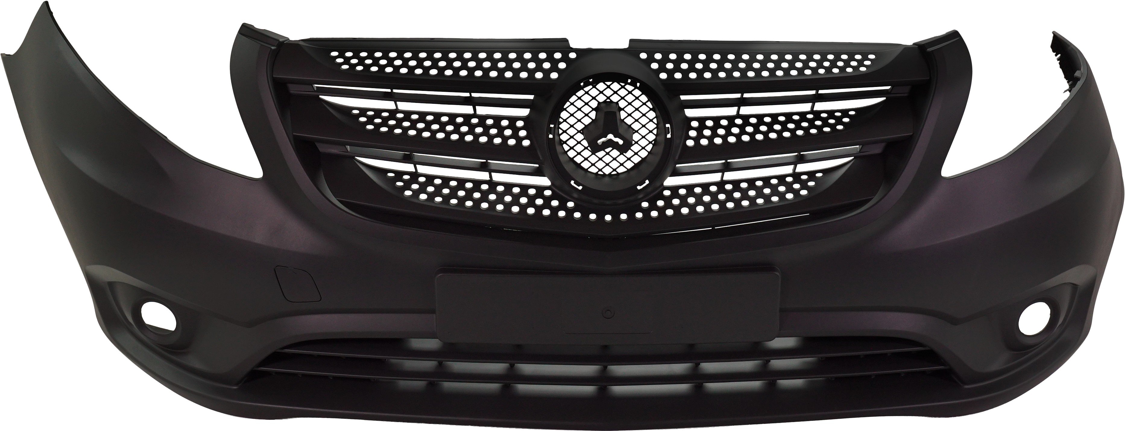 Front Bumper Cover for Mercedes-Benz Metris 2016-2020, Primed (Ready to Paint), Without Active Park Assist Sensor Holes, With Fog Light Holes, Replacement