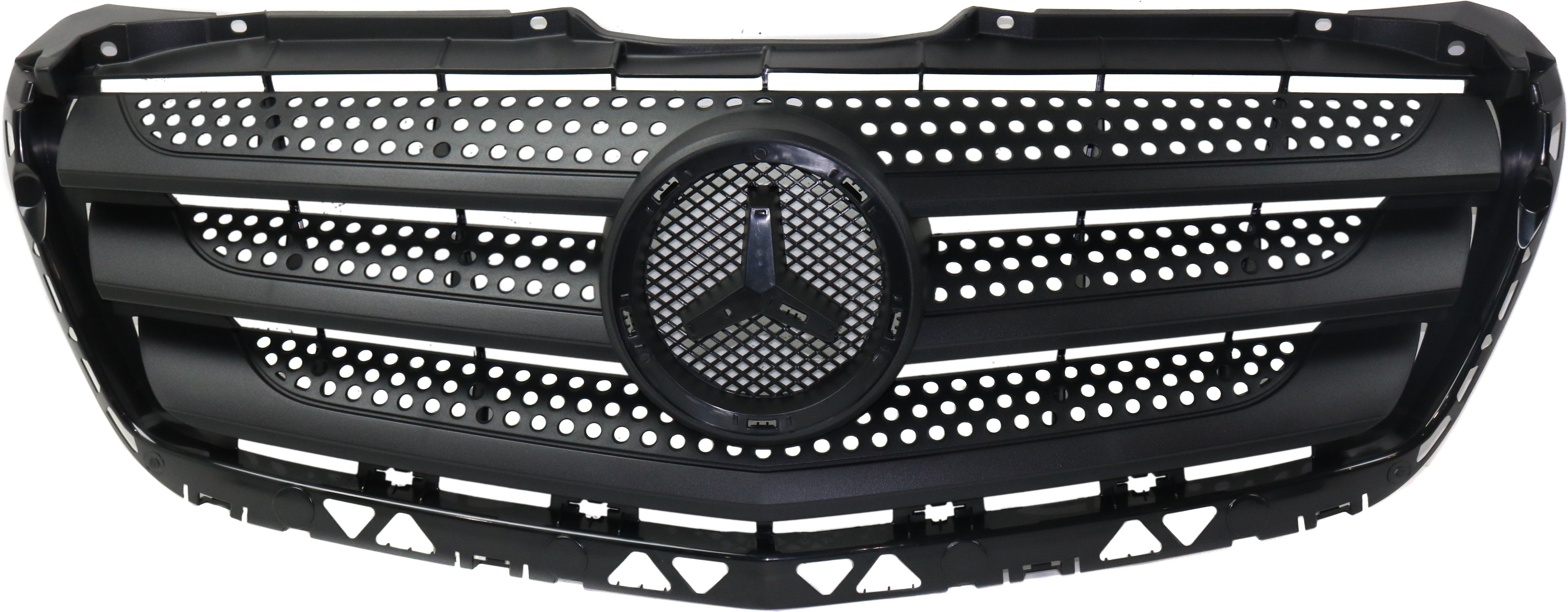 Black Shell and Insert Grille for 2014-2018 Mercedes Benz Sprinter with Black Molding, Replacement