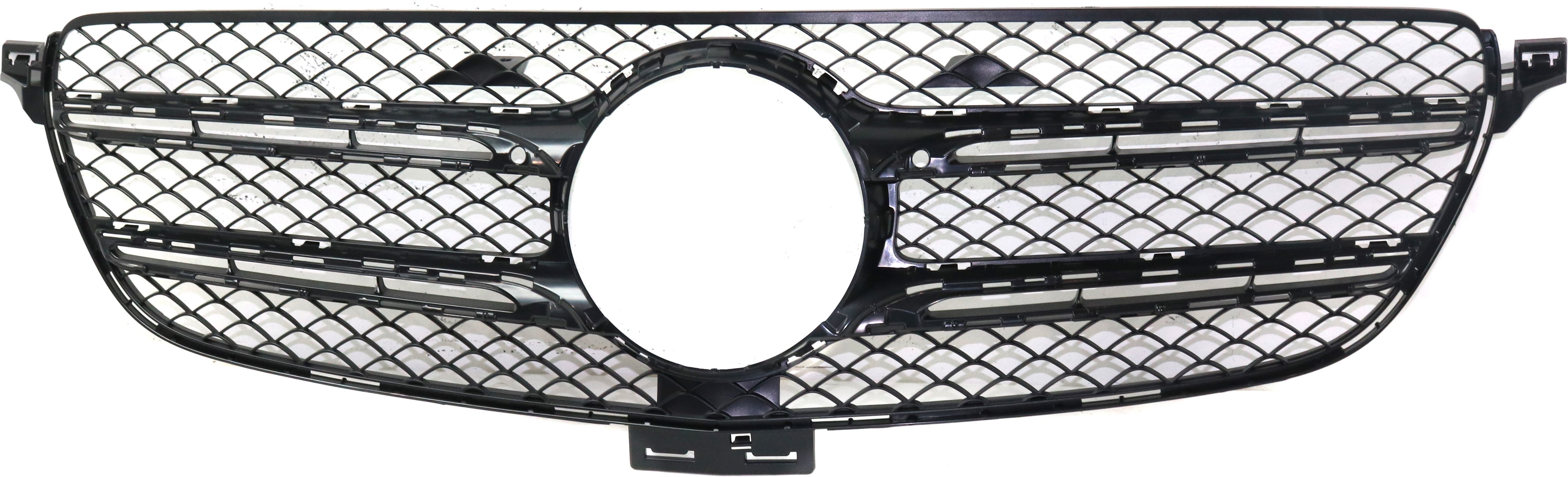 Textured Black Shell and Insert Grille for Mercedes-Benz GLE-Class SUV (2016-2019), Excluding GLE63 AMG Model, without Camera Hole, Replacement