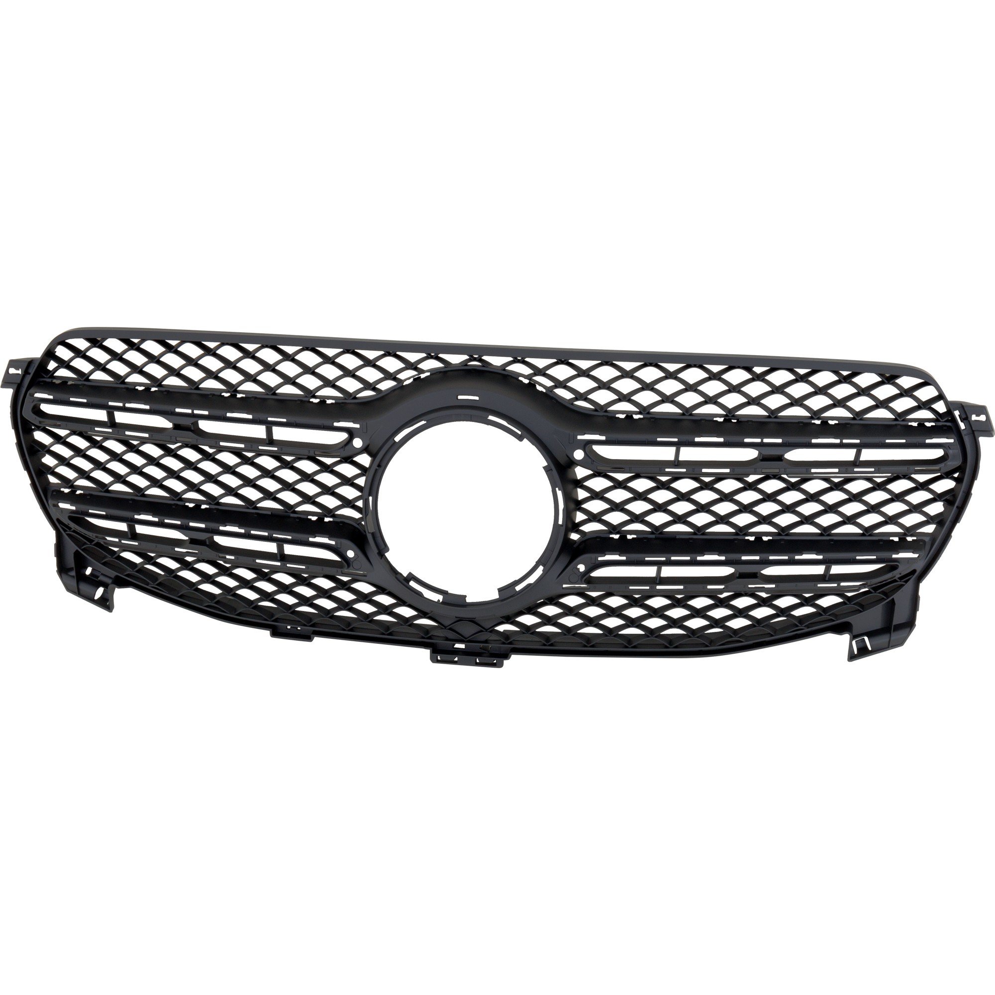 Textured Black Grille Shell & Insert for Mercedes Benz GLE350/GLE450 2020-2022, w/ Adaptive Cruise Control, w/o Camera Hole & AMG Package, Replacement