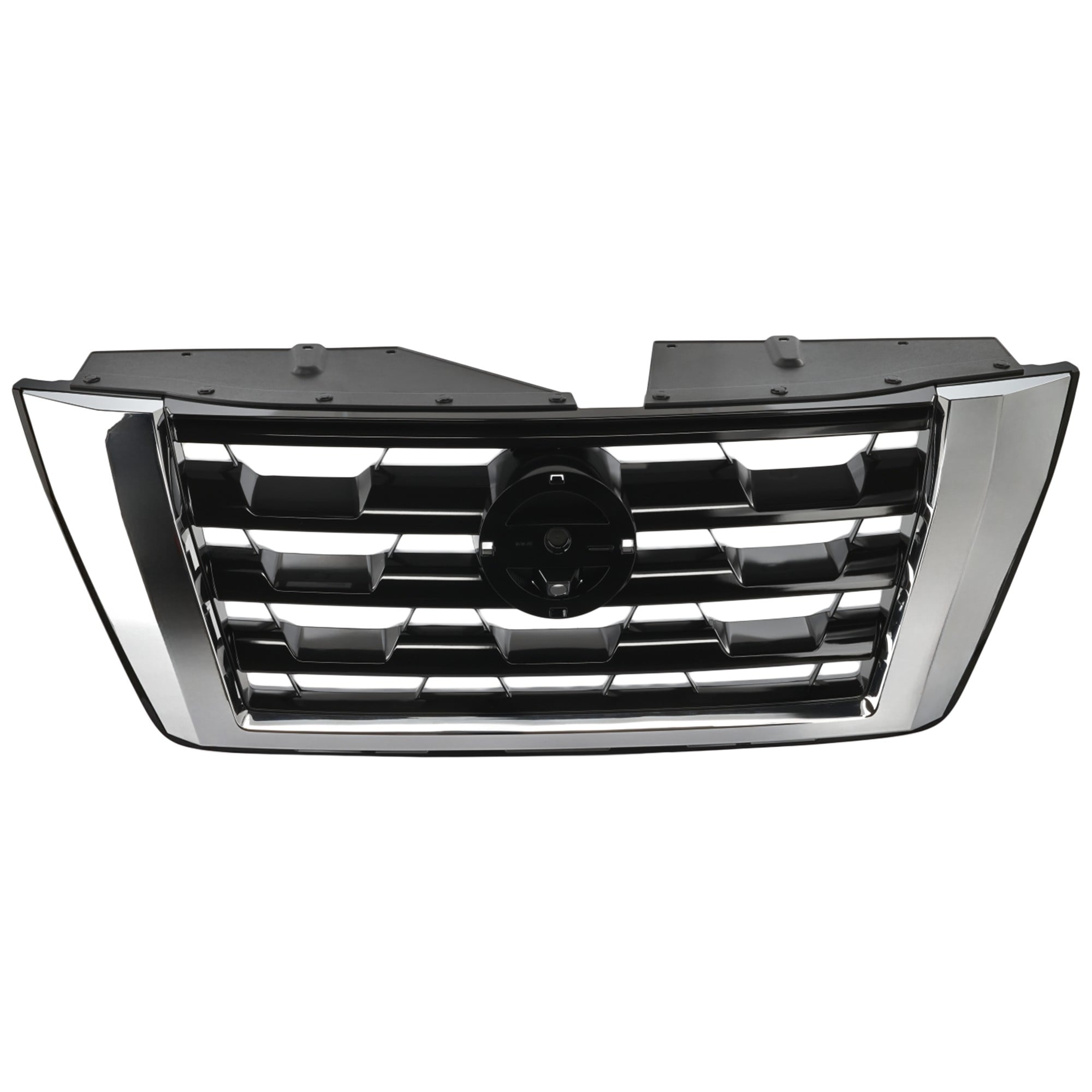 Painted Black Shell and Insert Grille for Nissan Armada 2021-2022, with Chrome Molding, suitable for SL and Platinum Models without Midnight Edition, Replacement