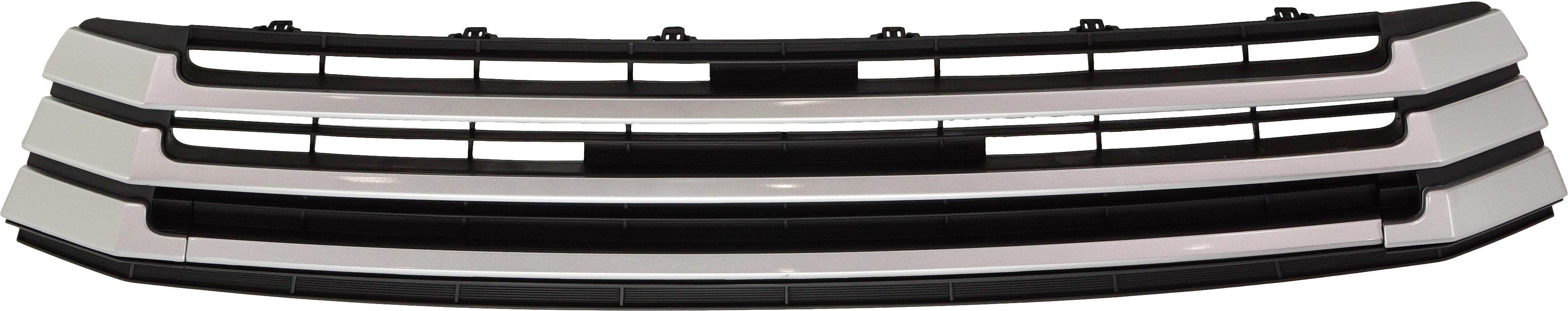 Front Bumper Grille for Toyota Highlander 2017-2019, Silver Molding, Without Around View Monitor, Replacement