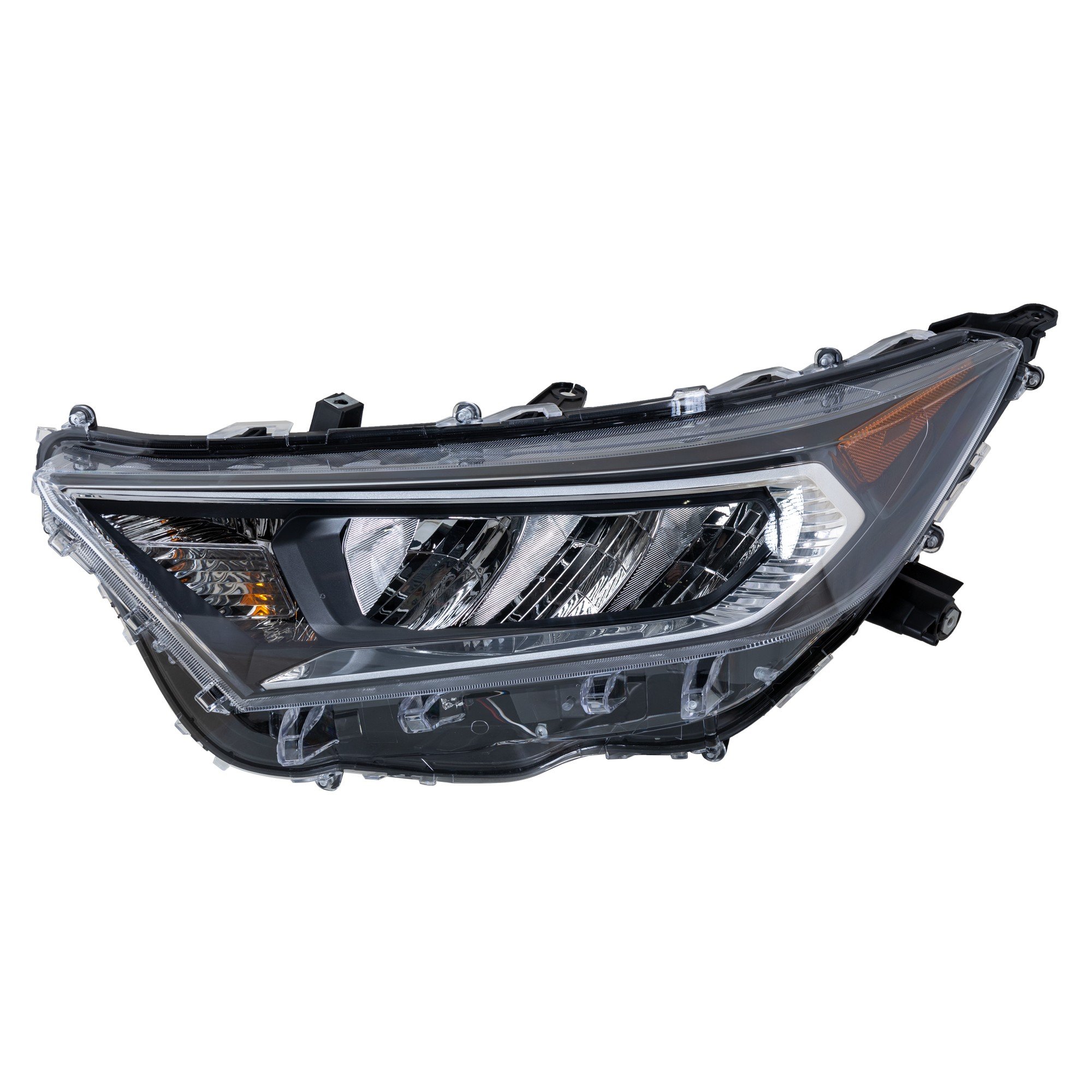 LED Headlight Assembly for Toyota RAV4 2019-2021, Left (Driver) Side, Chrome Bezel, North America Built Vehicle, Compatible with Adventure/Limited/Trail/TRD Off-Road/XLE/XLE Premium Models, Replacement