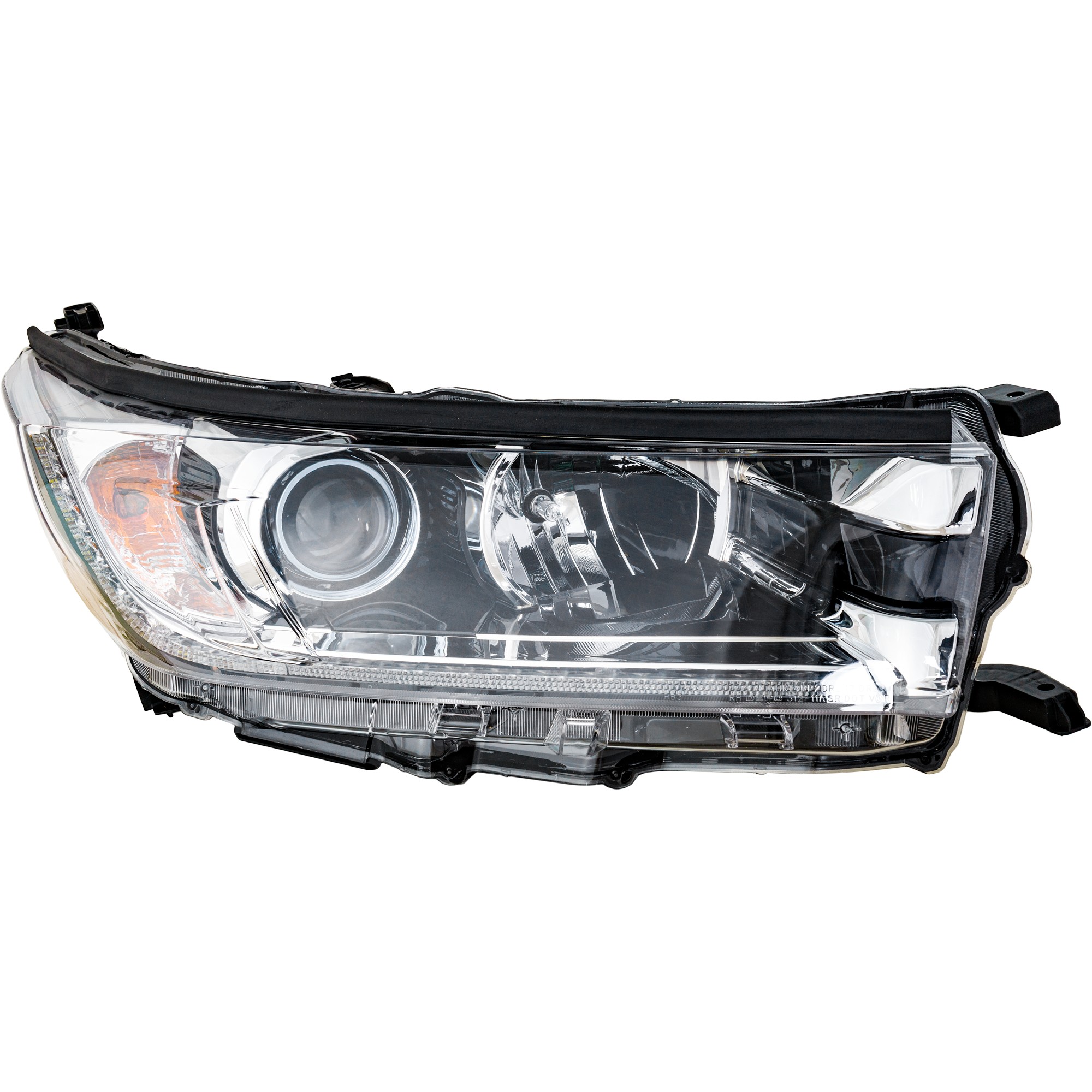 Headlight Assembly for Toyota Highlander 2017-2018, Right (Passenger), with Smoked Chrome Accent, with LED Daytime Running Light, Replacement