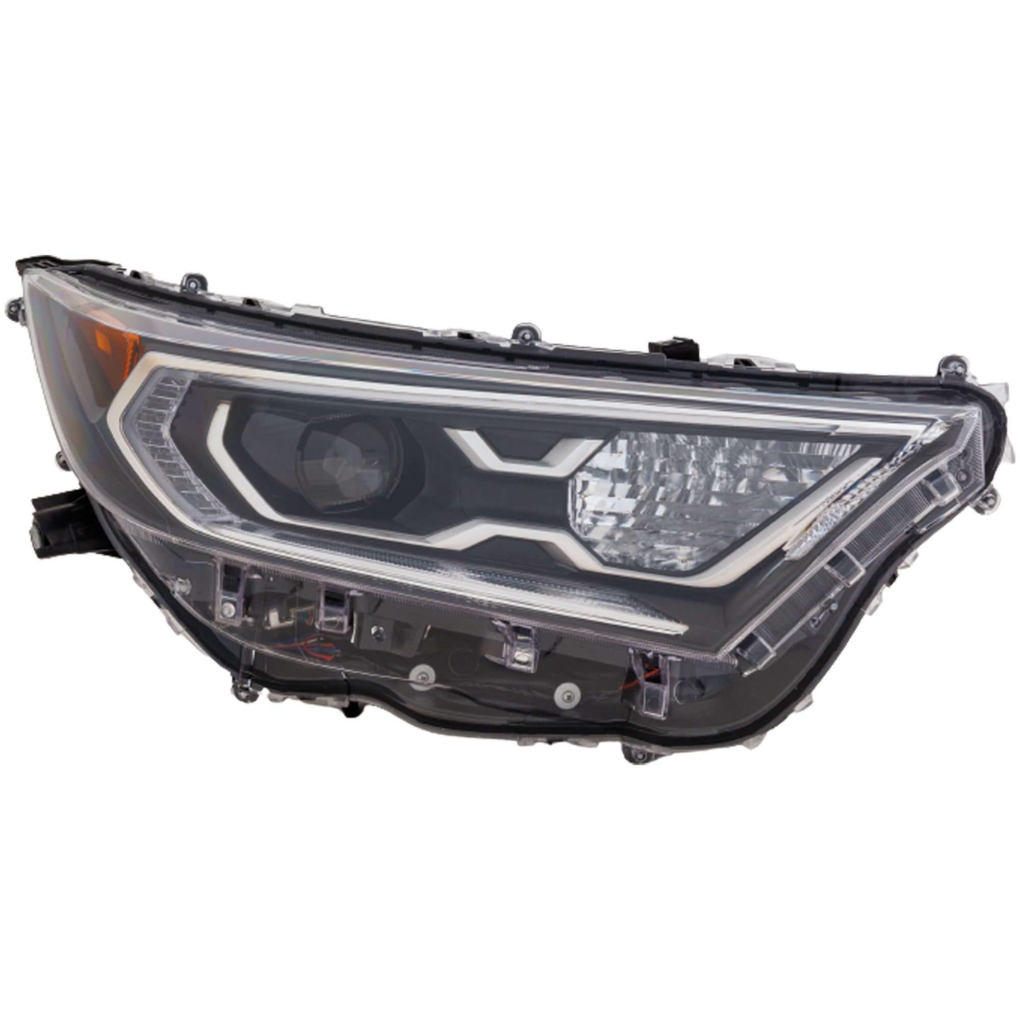 Headlight Lens and Housing for Toyota RAV4 Hybrid 2019-2021, Right (Passenger), Halogen, Without Adaptive Headlight, for Limited/XLE/XLE Premium/XSE Hybrid Models, Japan Built Vehicle, Replacement (CAPA Certified)