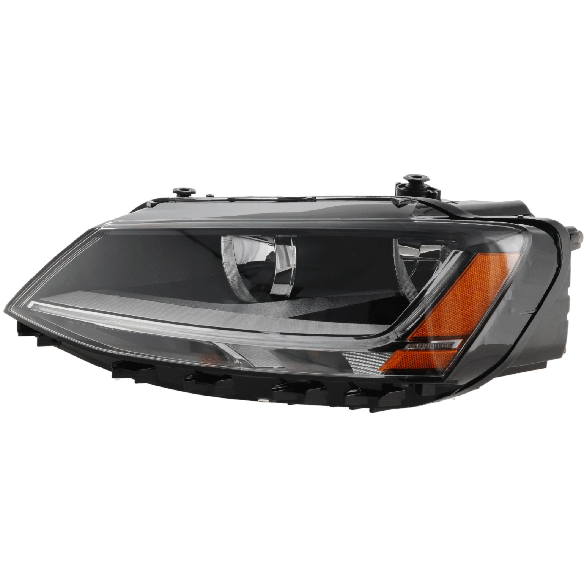 Headlight for Volkswagen Jetta 2017-2018, Left (Driver) Side, Halogen with LED Daytime Running Light, Replacement (CAPA Certified)