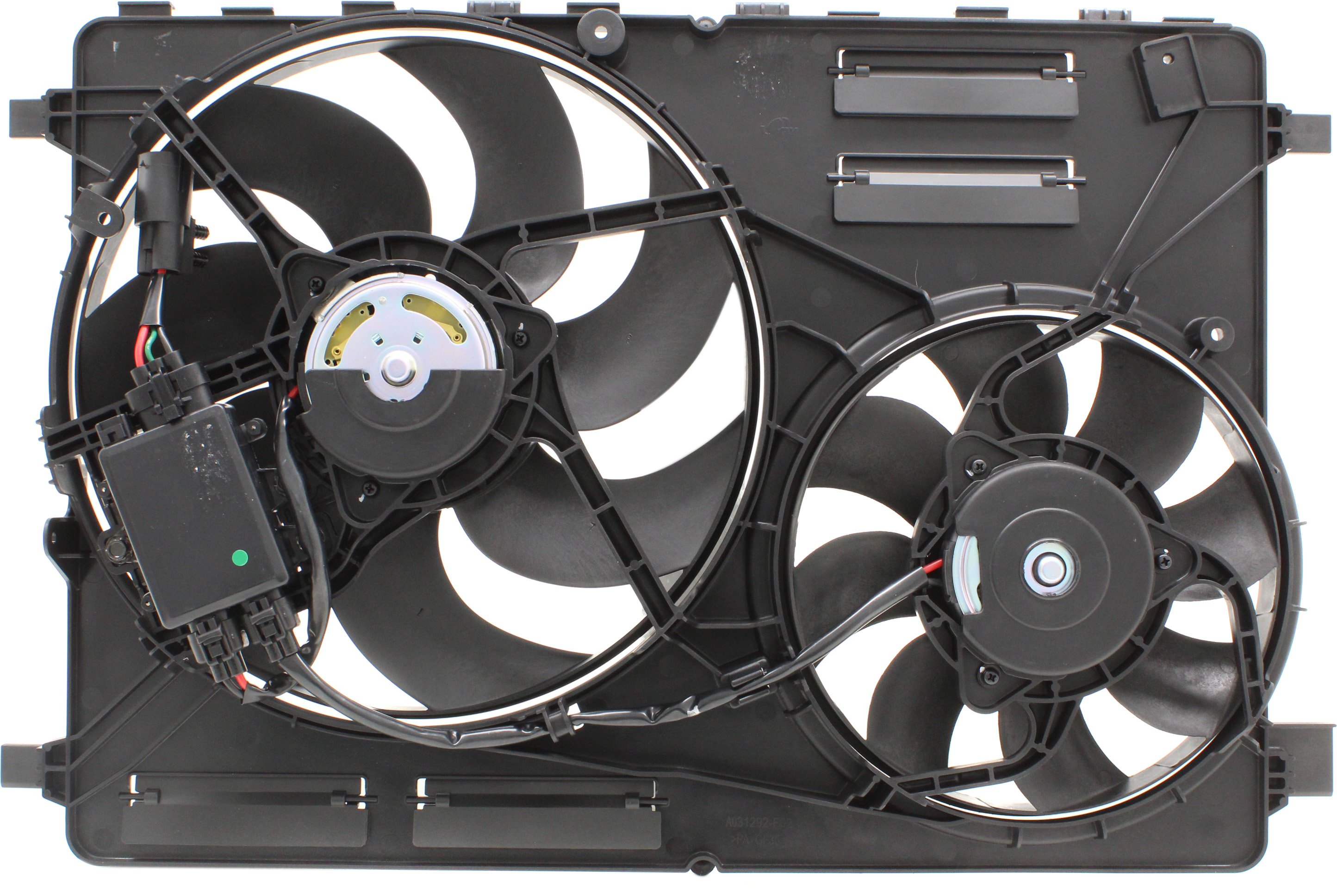 Radiator Fan Assembly for Volvo S80 2008-2015/XC60 2010-2017, 3.0L/3.2L/4.4L Engines, From Chassis 65723/104823, with Control Module, Replacement