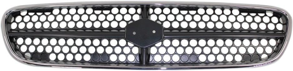 Grille for Suzuki Esteem 1999-2000, Chrome Shell with Painted Silver-Black Insert, Replacement