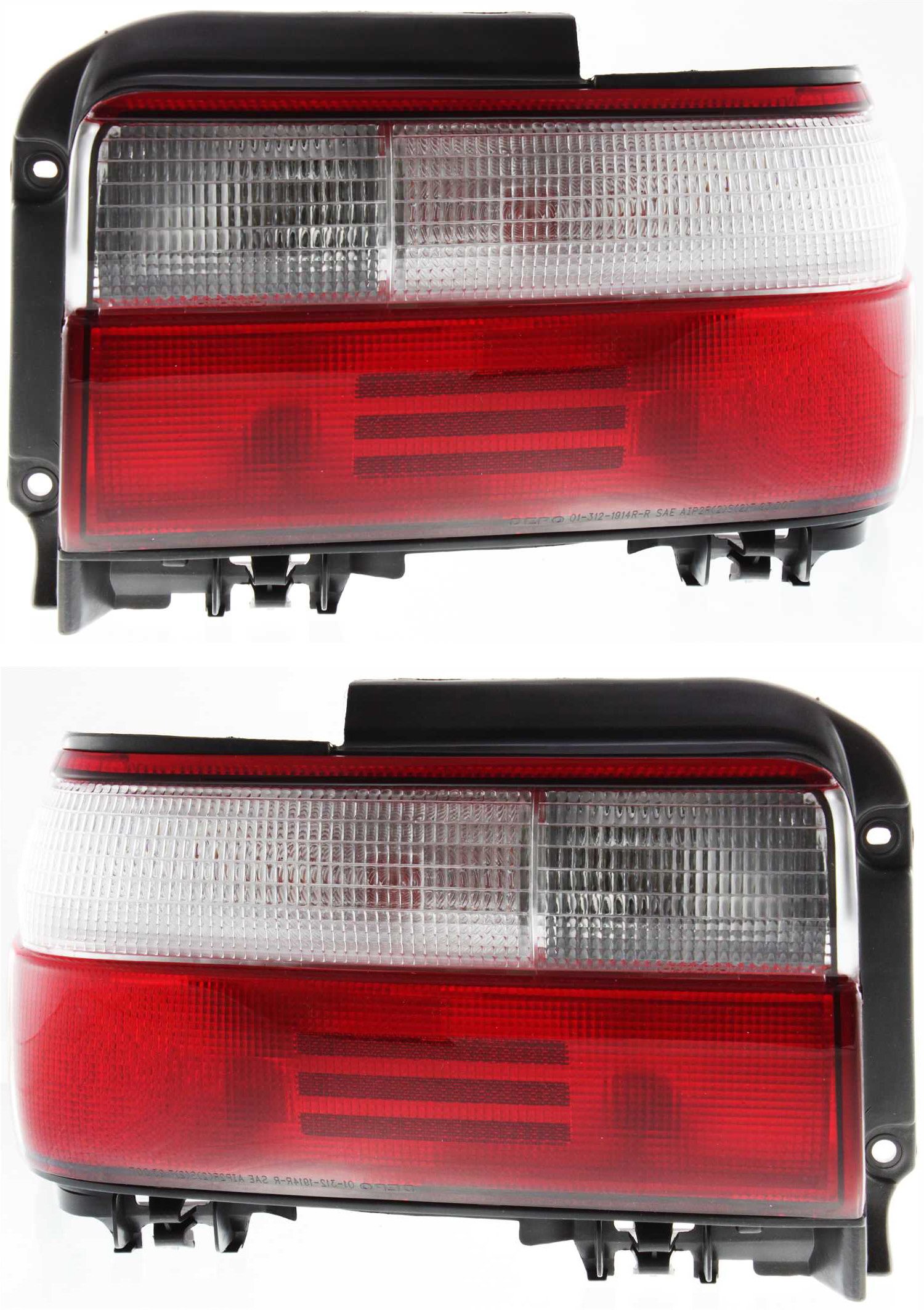 Tail Light Assembly Pair/Set for 1996-1997 Toyota Corolla Sedan, Right (Passenger) and Left (Driver) Replacement
