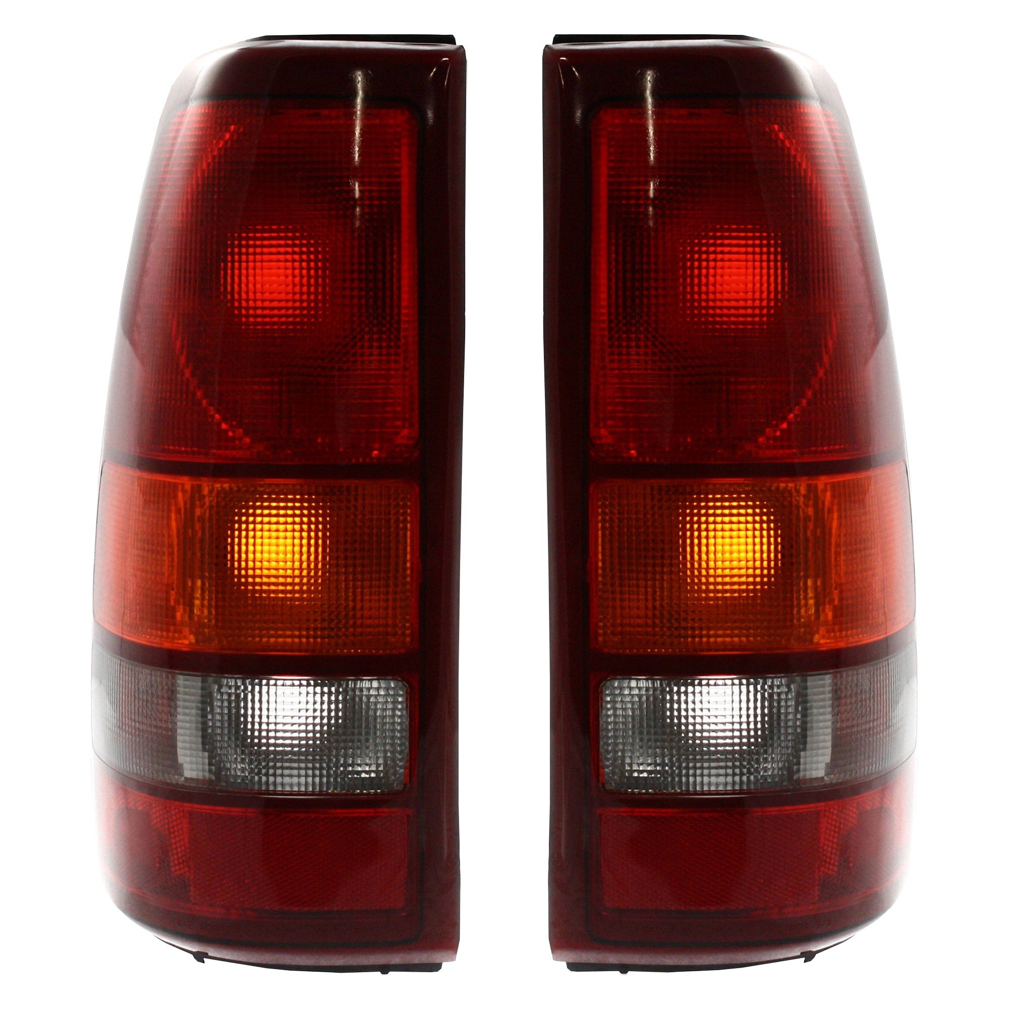 Tail Light Assembly Pair/Set for Chevrolet Silverado 1500/2500 1999-2002, GMC Sierra 1500/2500 1999-2003, Fleetside, Right (Passenger), Left (Driver) Replacement
